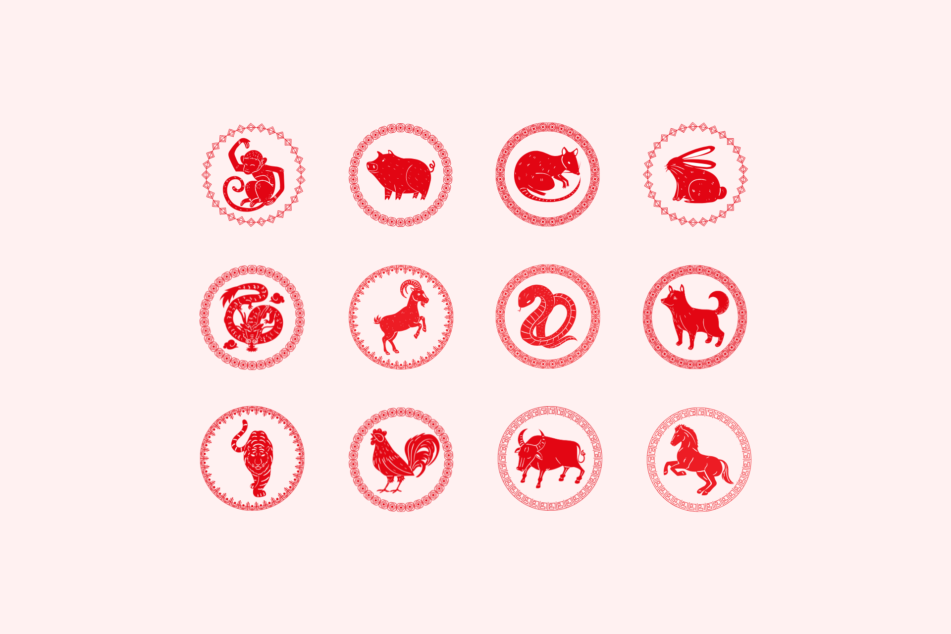 A Superprof graphic of the 12 Chinese astrology symbols.