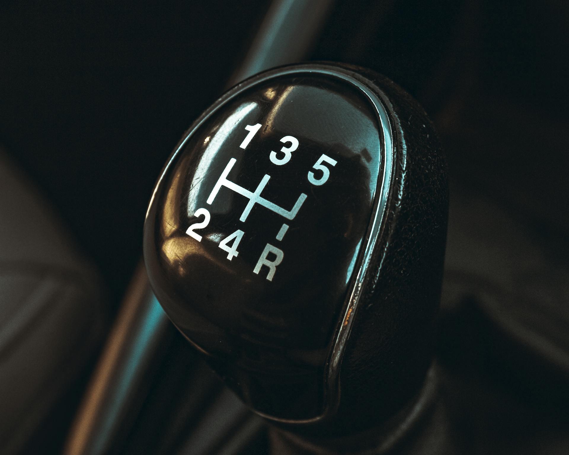 manual stick shifter with diagram on top