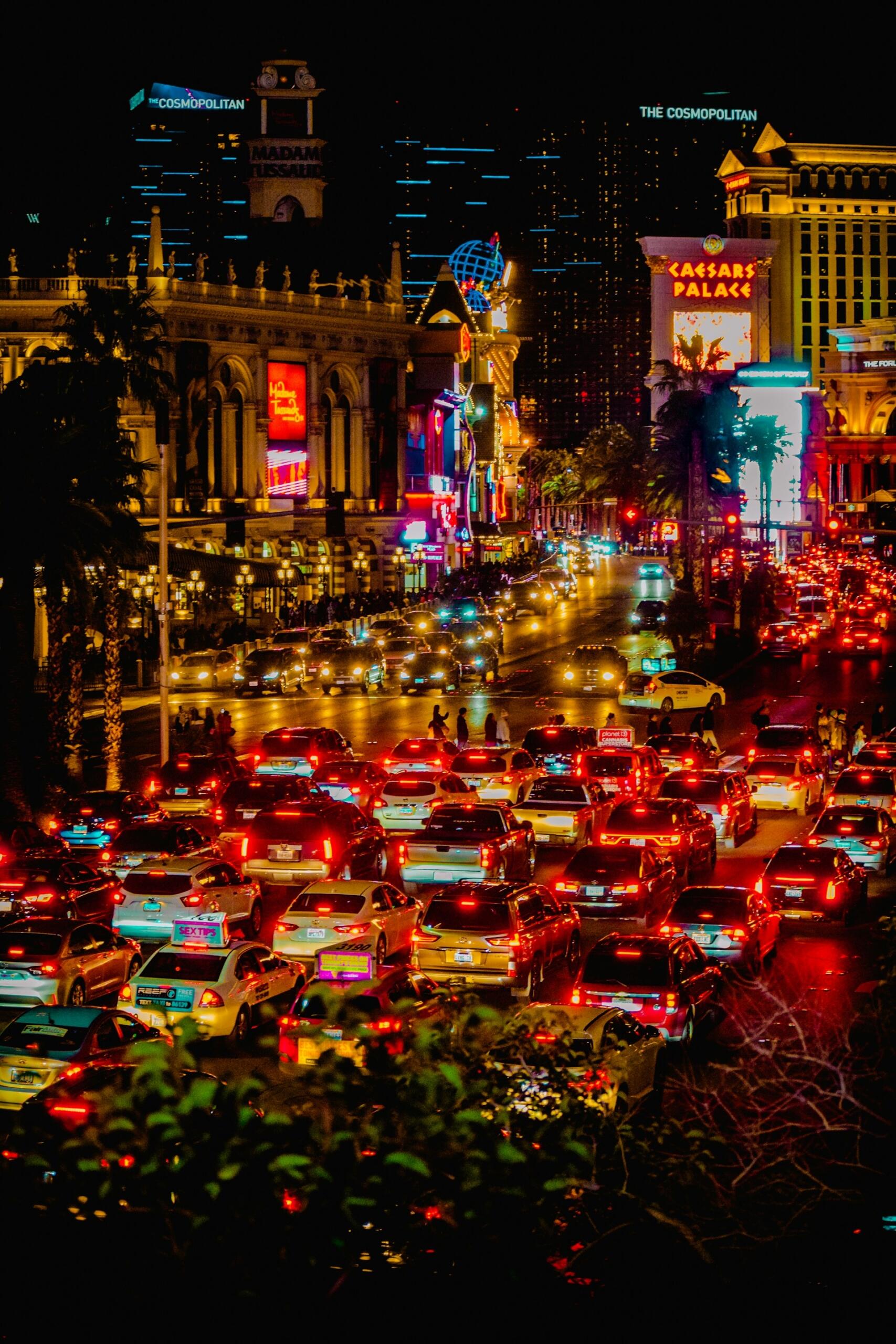 cars in traffic in Las Vegas