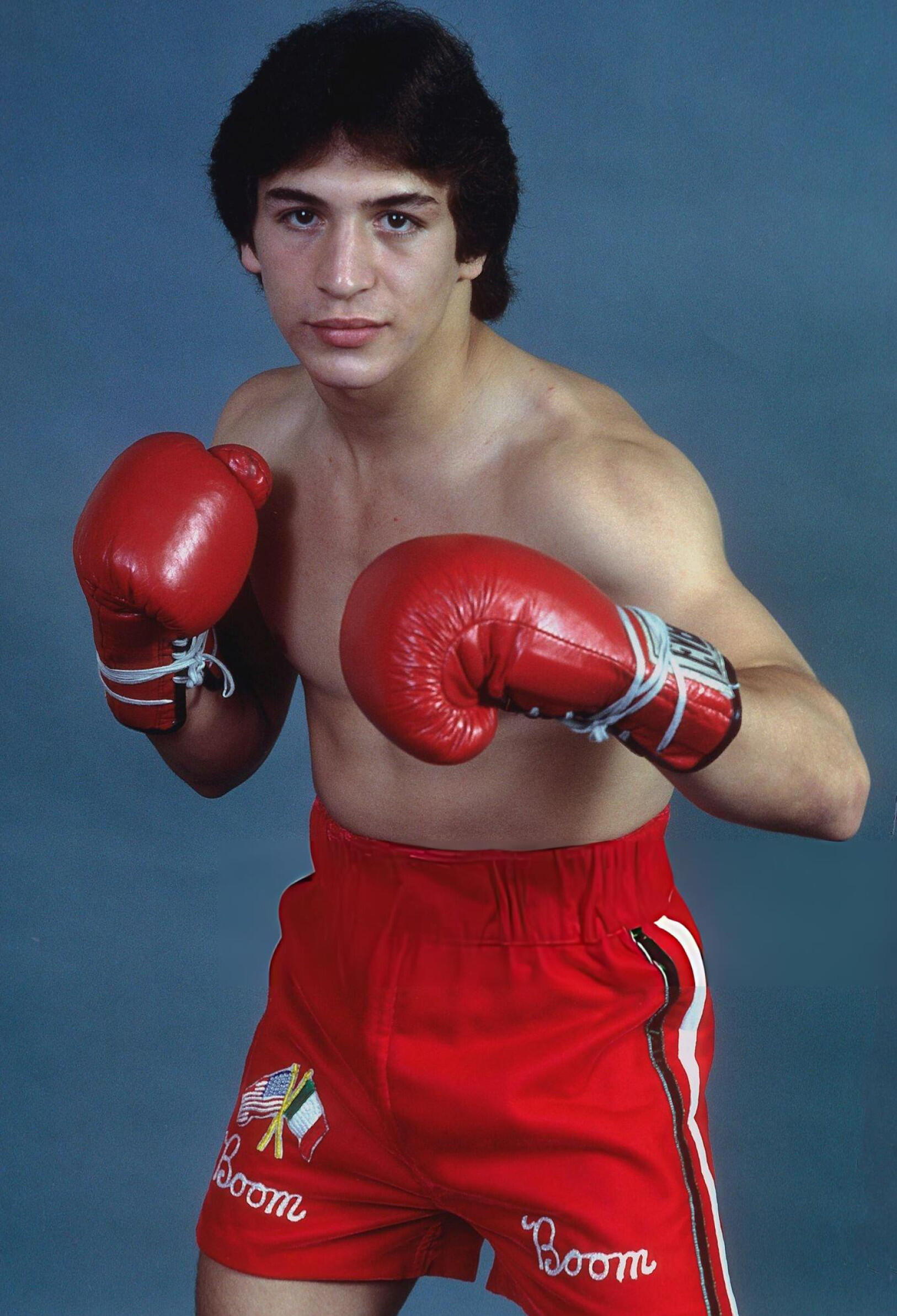 Ray Mancini photoshoot in a boxing attire.