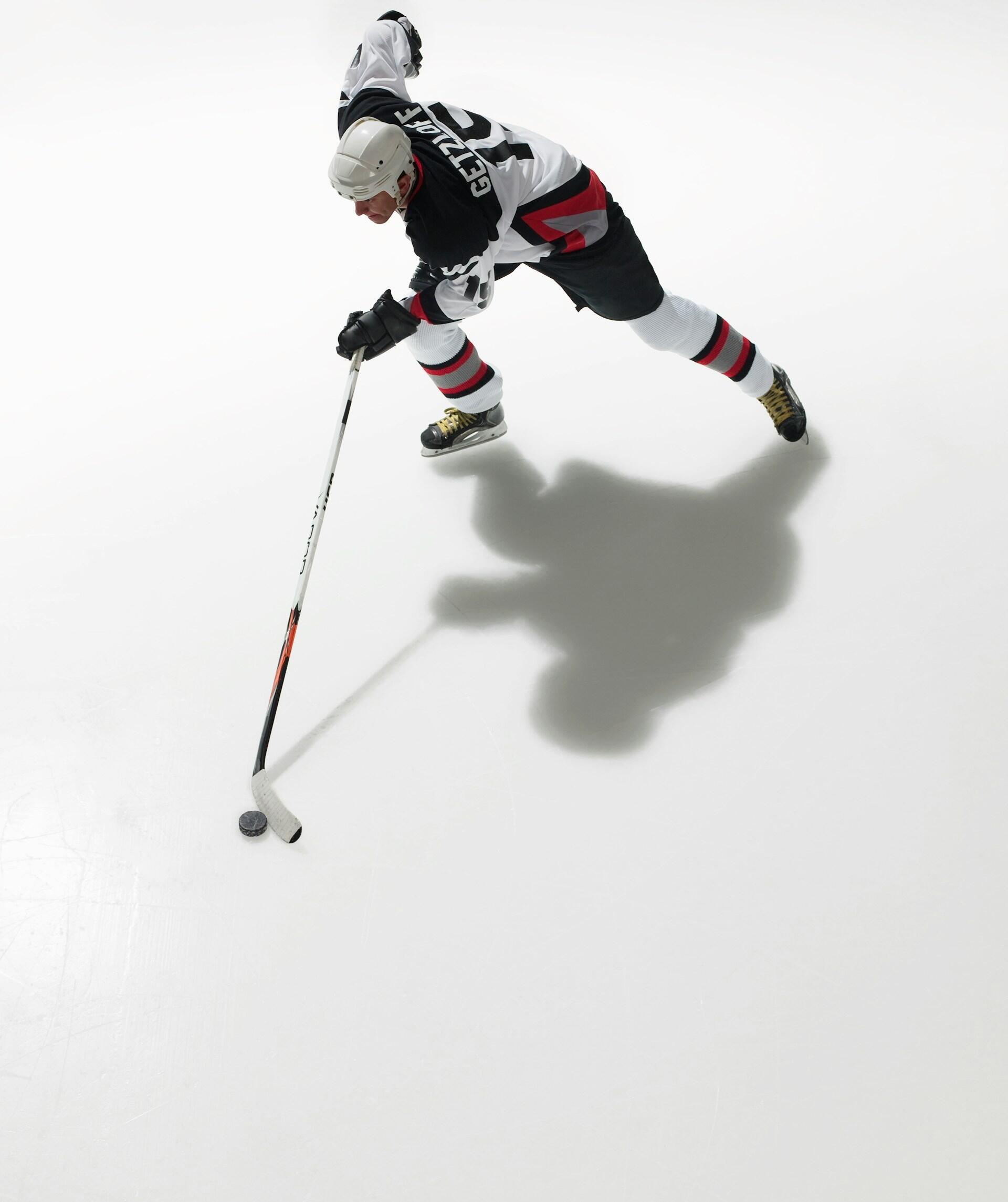 Giocatore di Hockey visto dall'alto. 