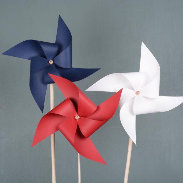 pinwheels in red, white and blue