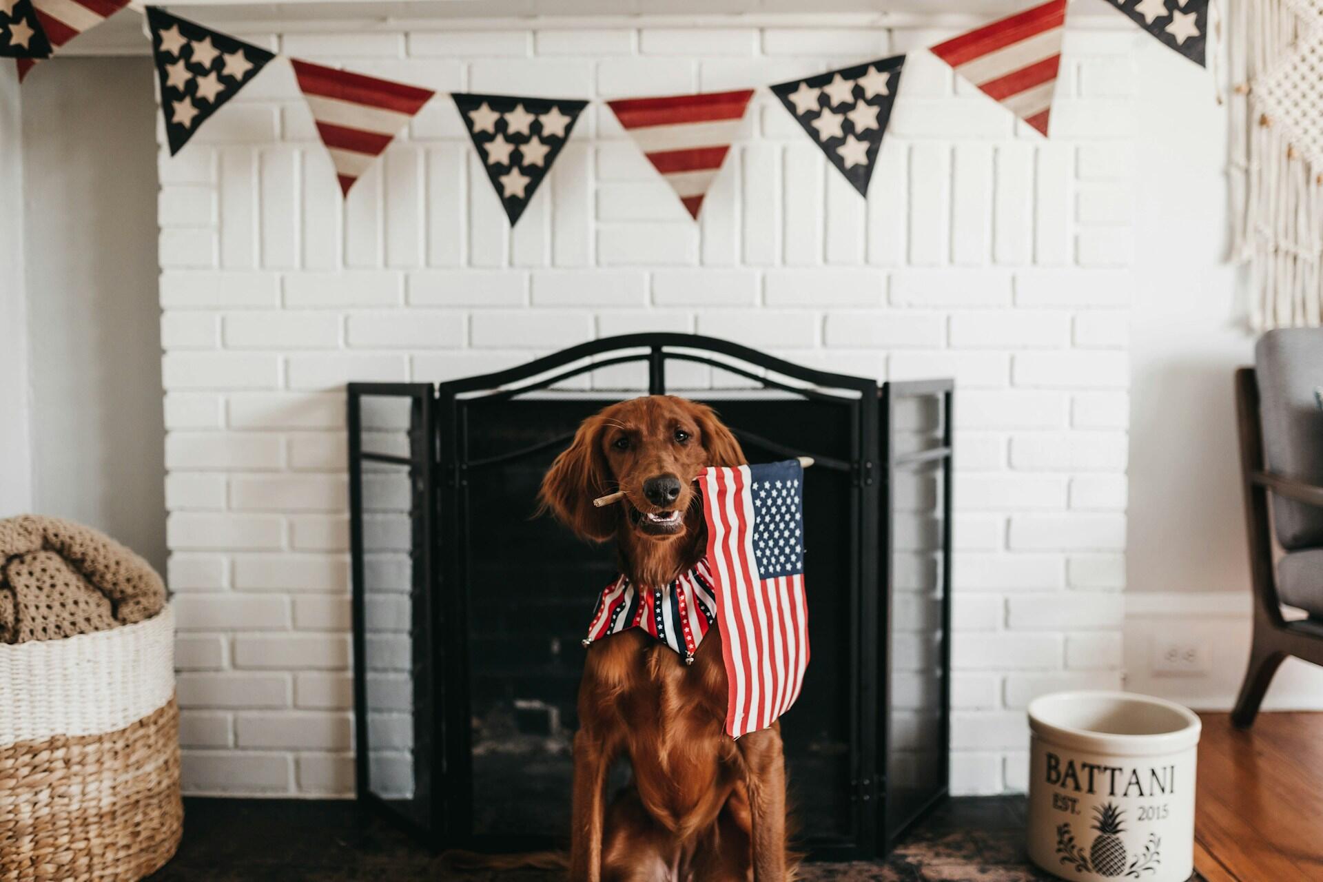 Home with 4th of July decorations