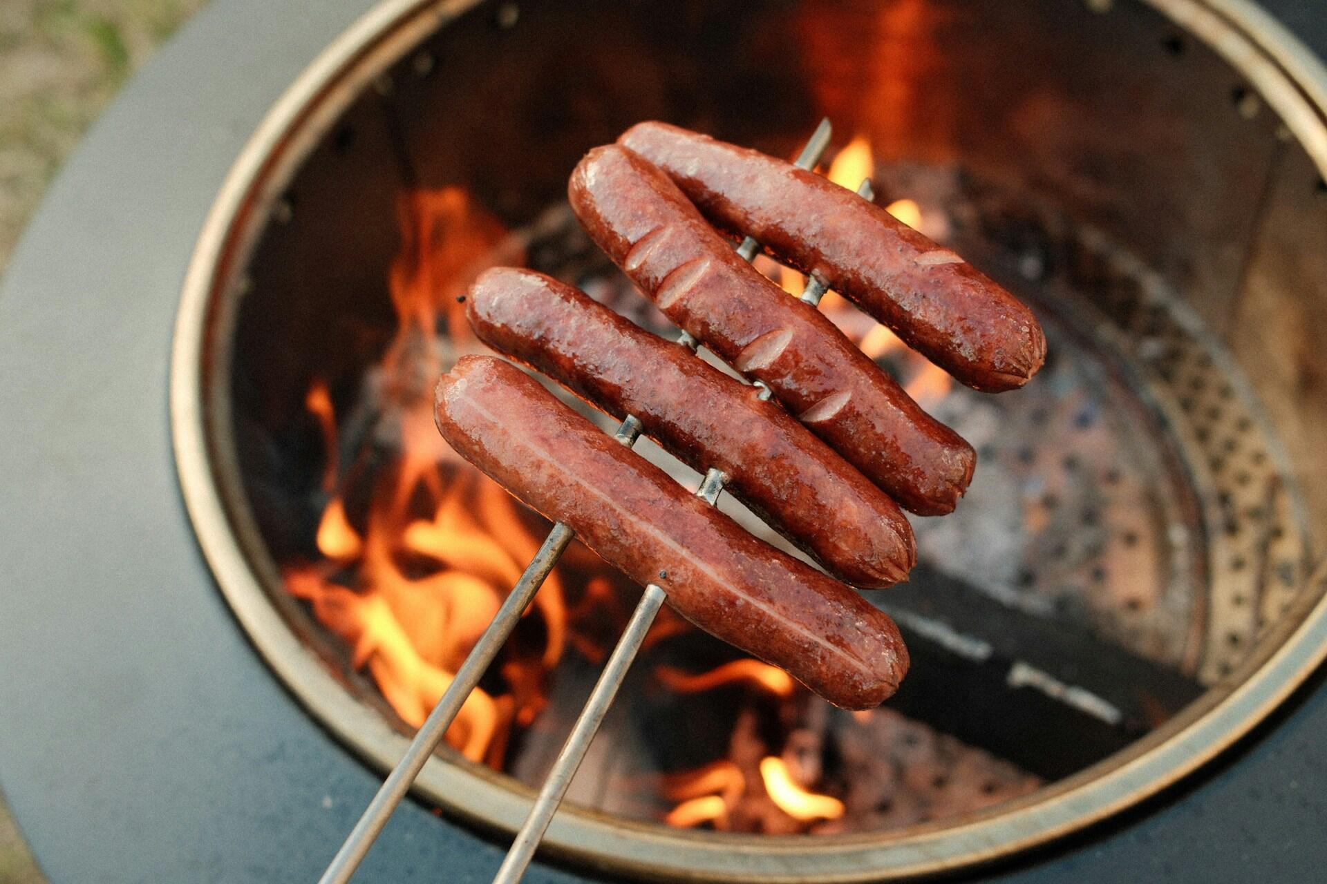 Sausages on the grill