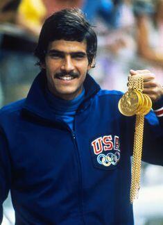 Mark Spitz with Olympic medals
