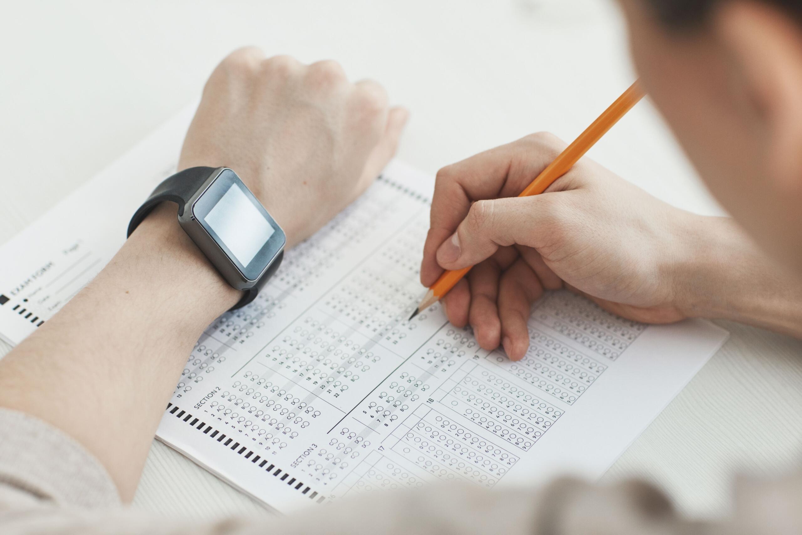 A student is working his way through his digital SAT exam