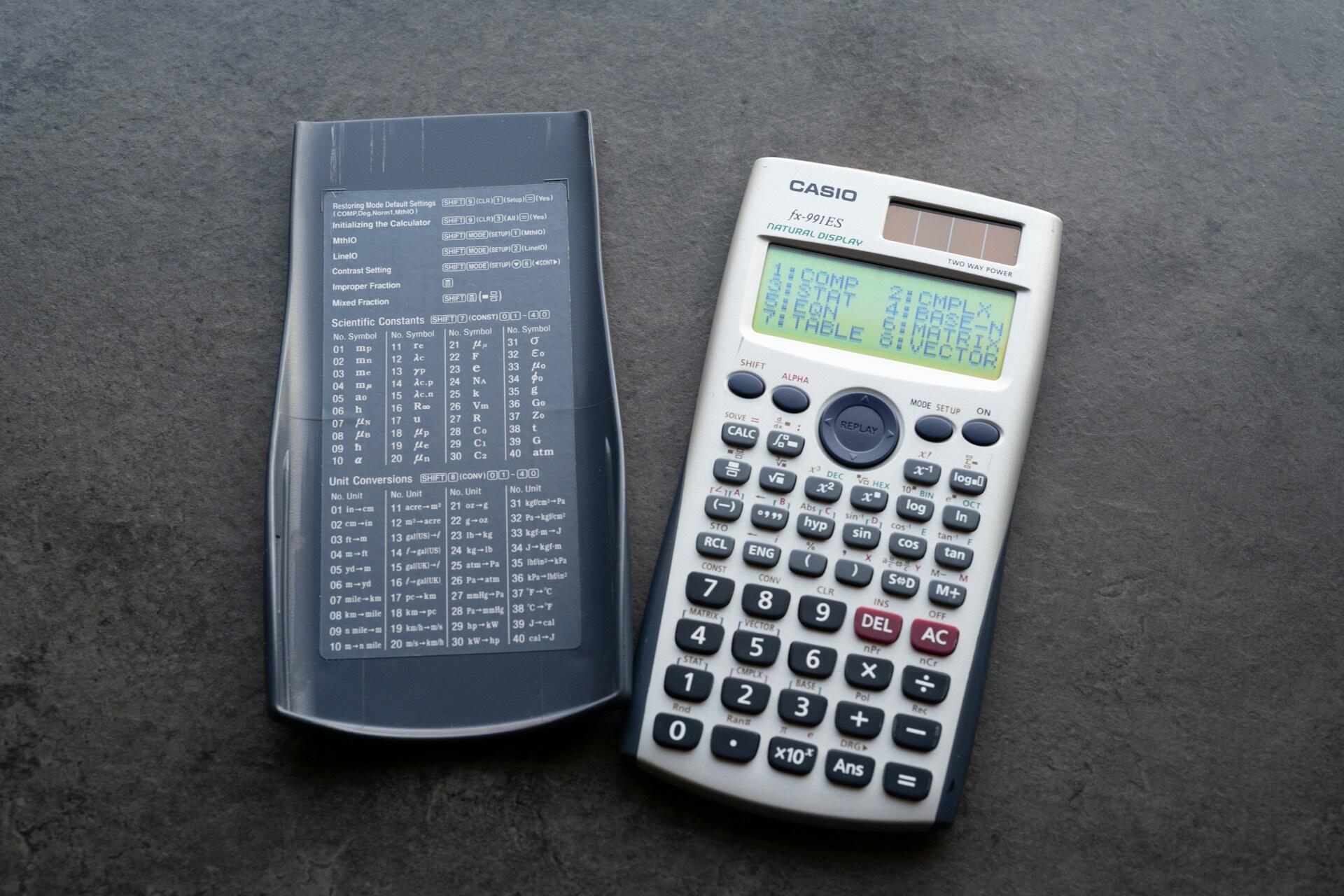 Casio scientific calculator with cover