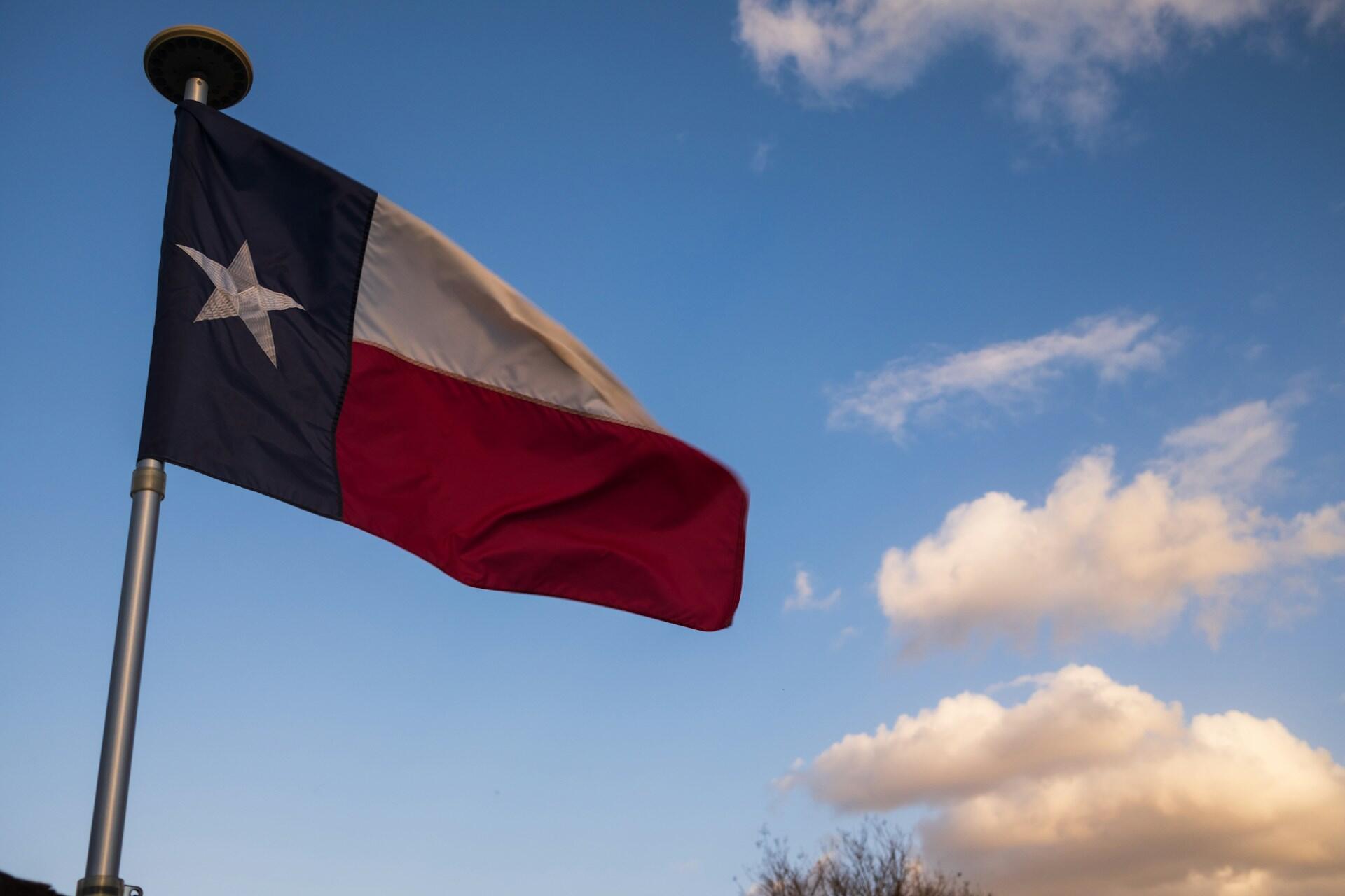 Texas flag waving