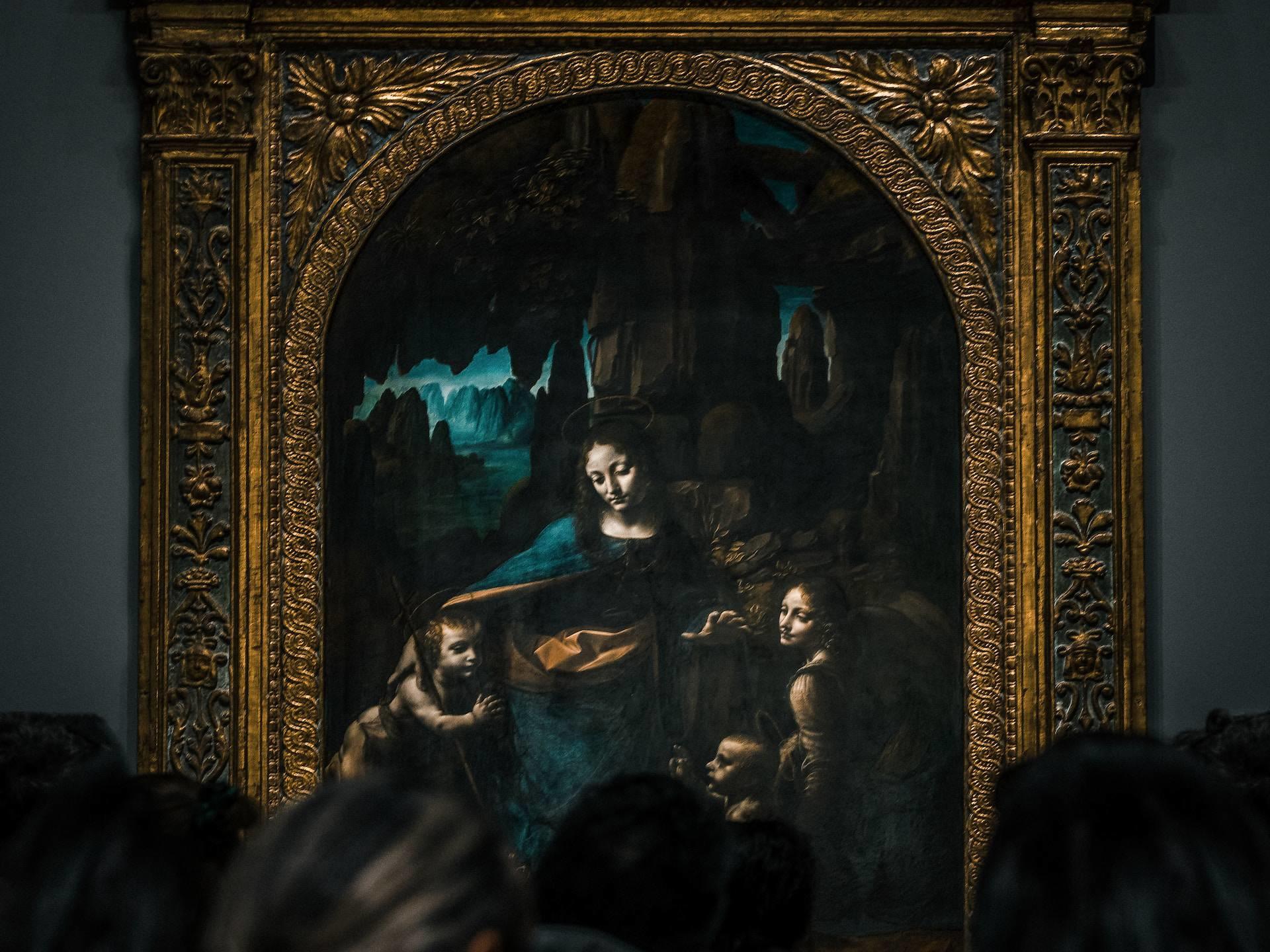La virgen de las rocas de da Vinci, en the National Gallery de Londres.
