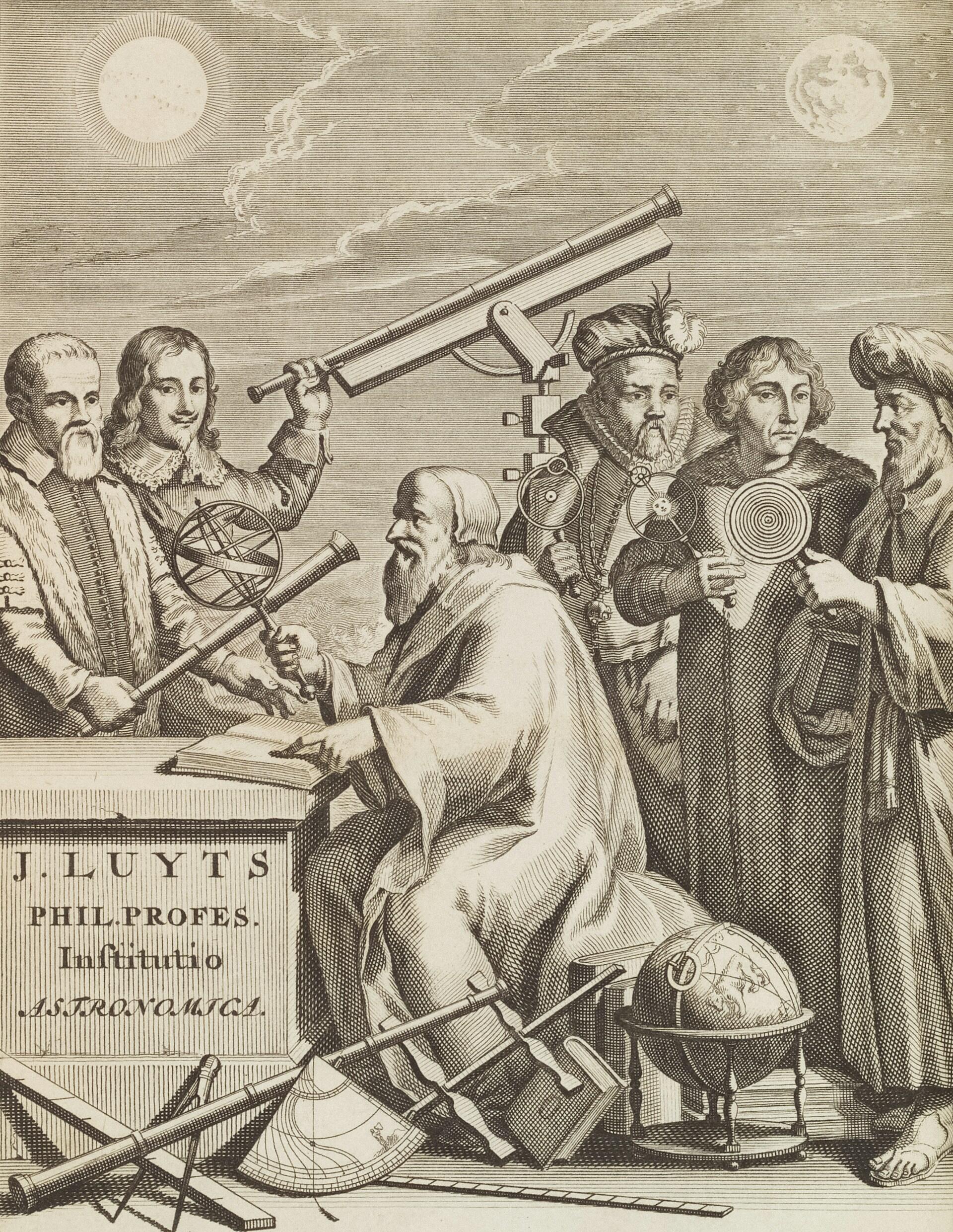 Dibujo de los primeros astrónomos 