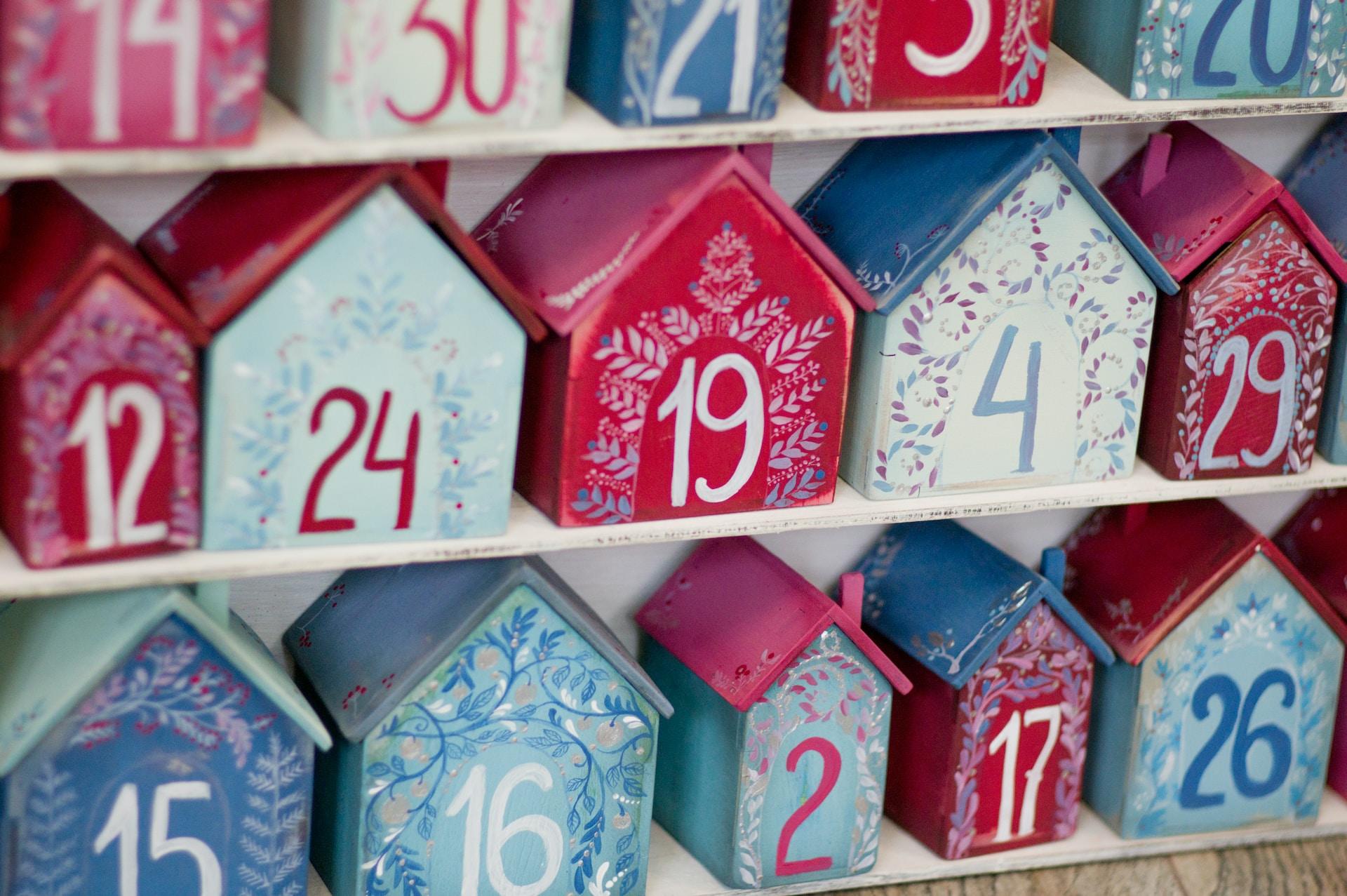 Advent calendar en inglés, navidad