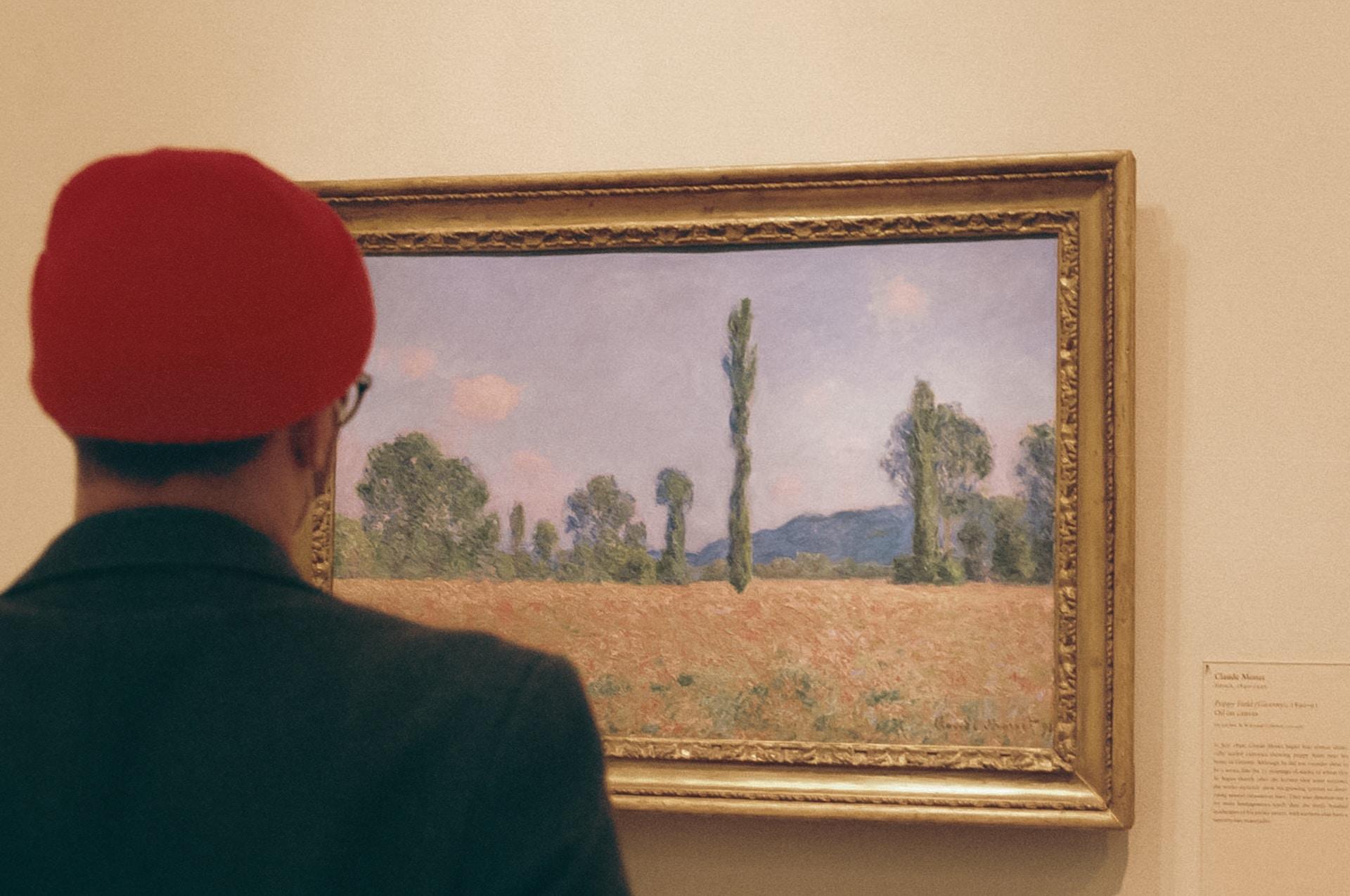 Persona observando pintura de Monet.