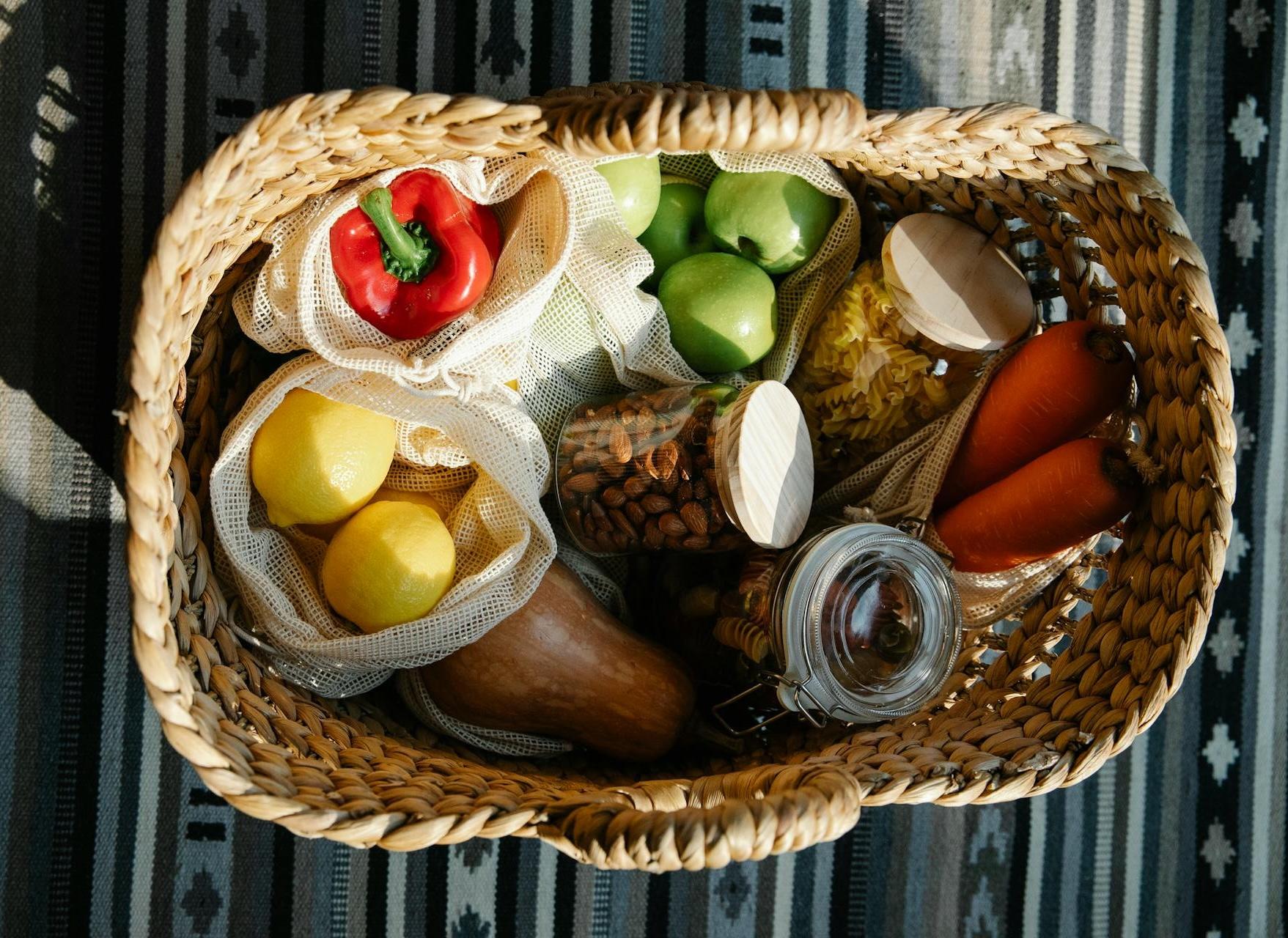 Canasta de comida saludable