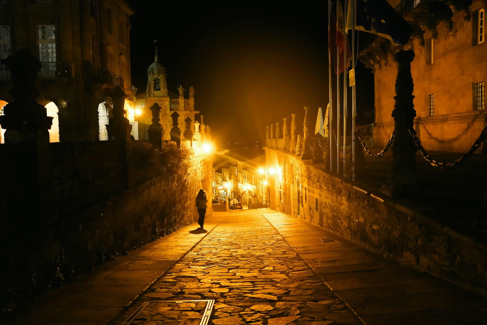 Camino de Santiago de Compostela de noche