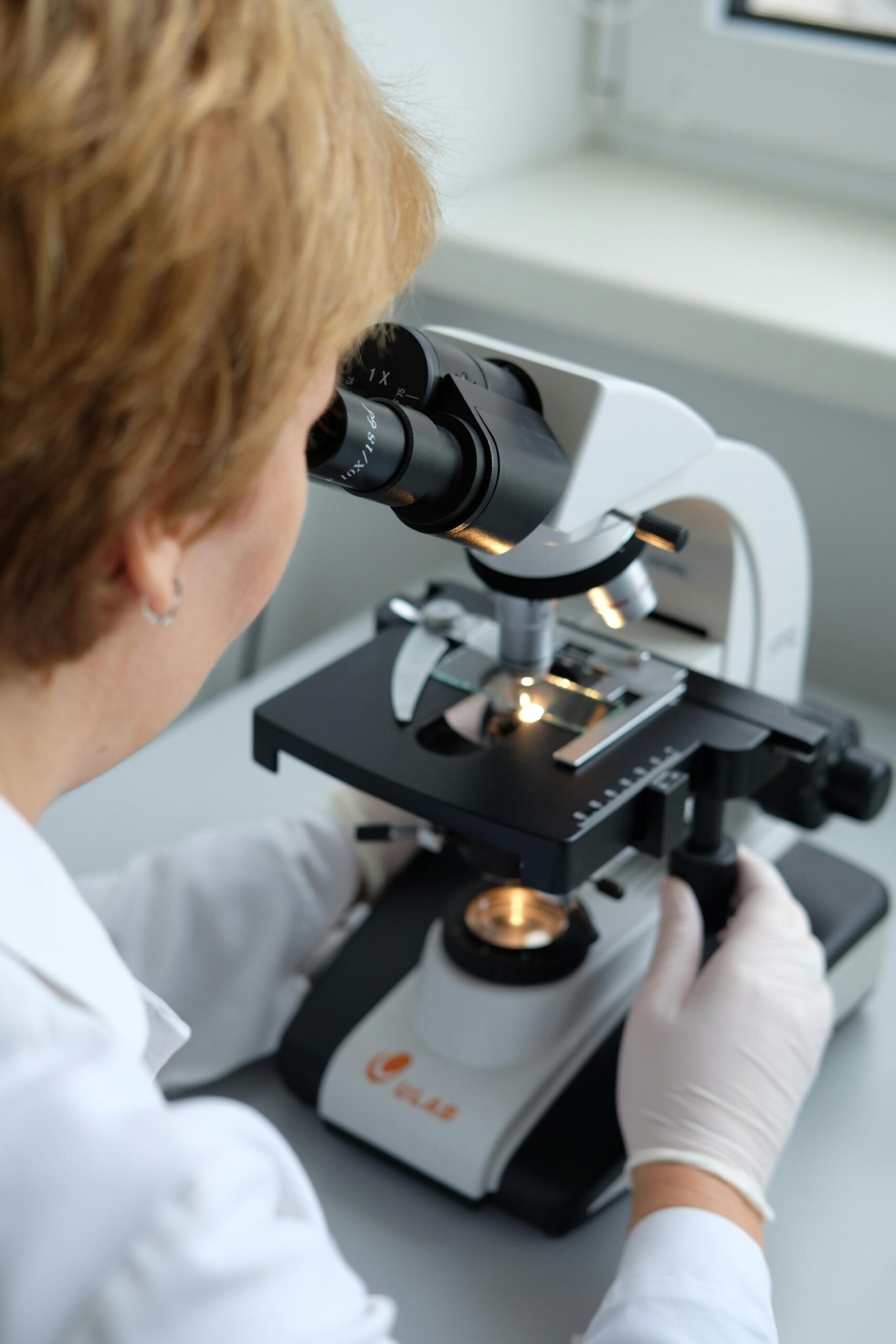 mirar desde el microscopio