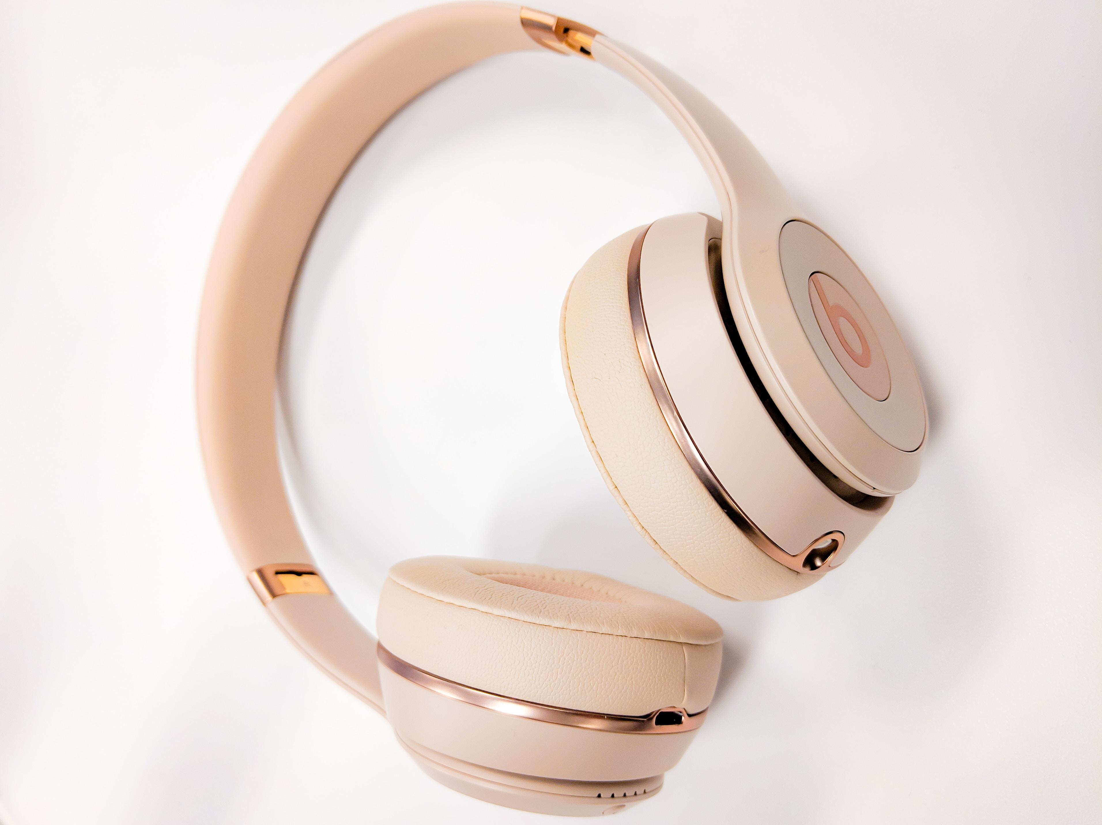 pale pink headphones