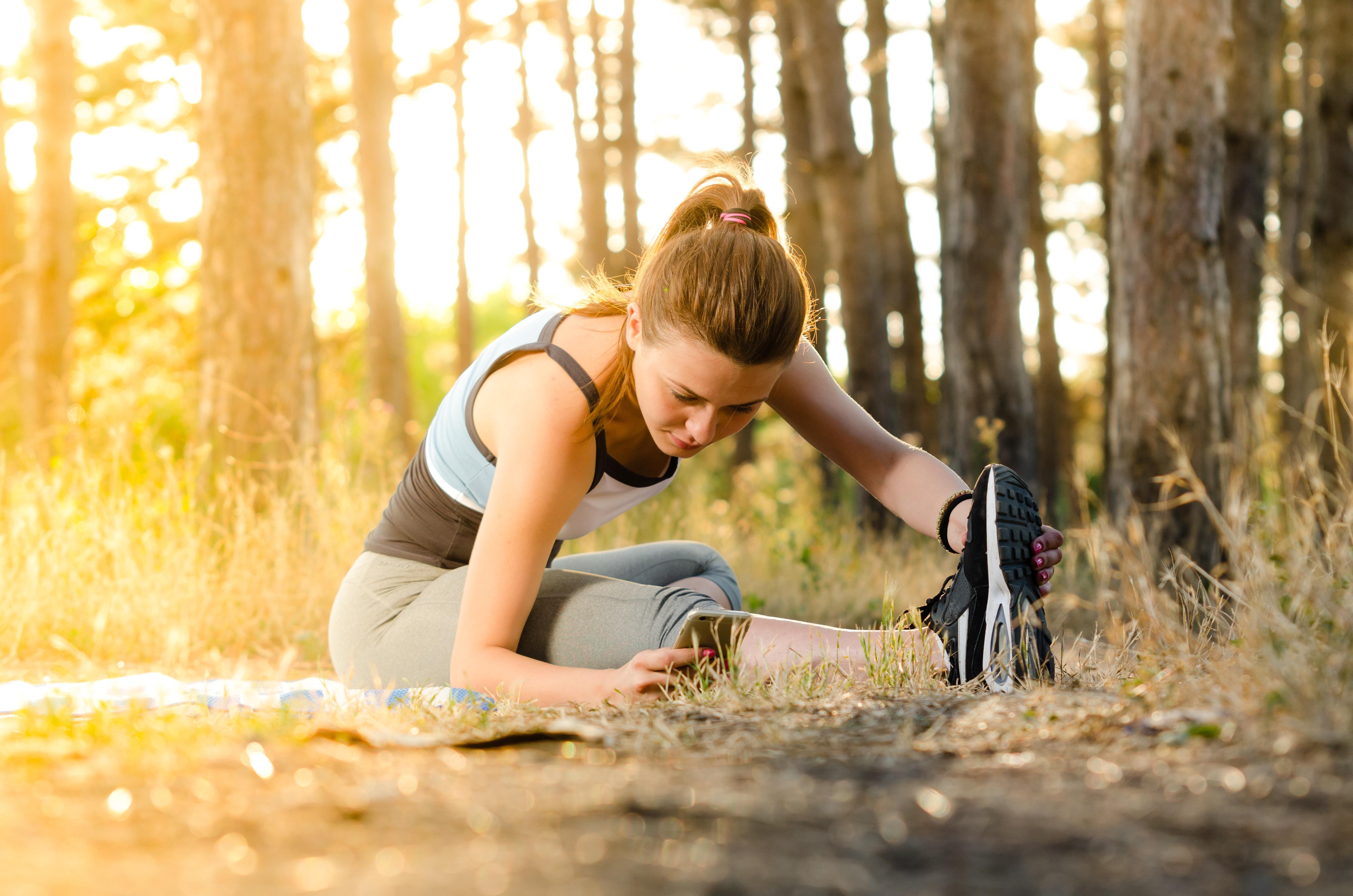 woman exercising outside