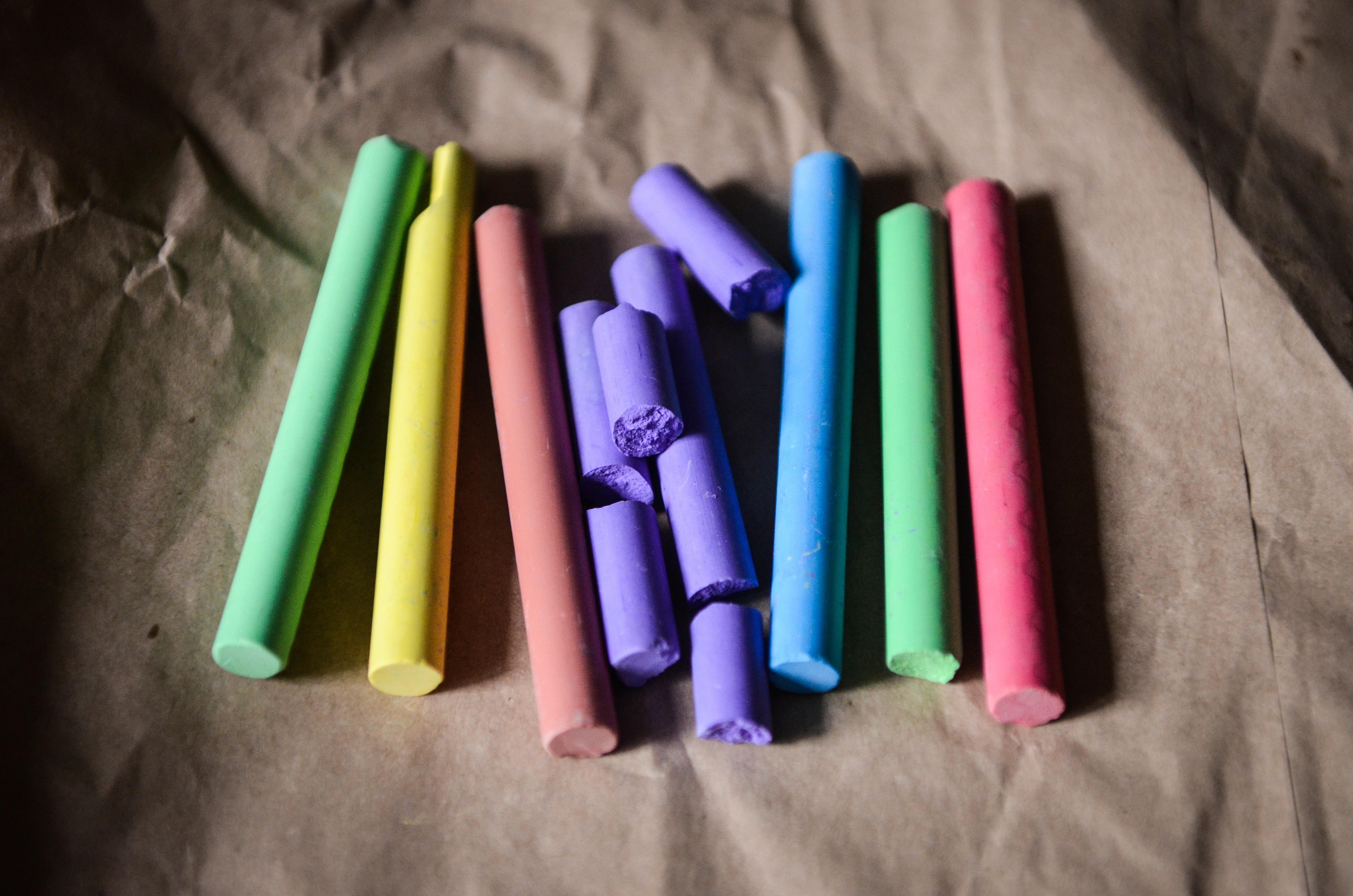multi coloured chalk