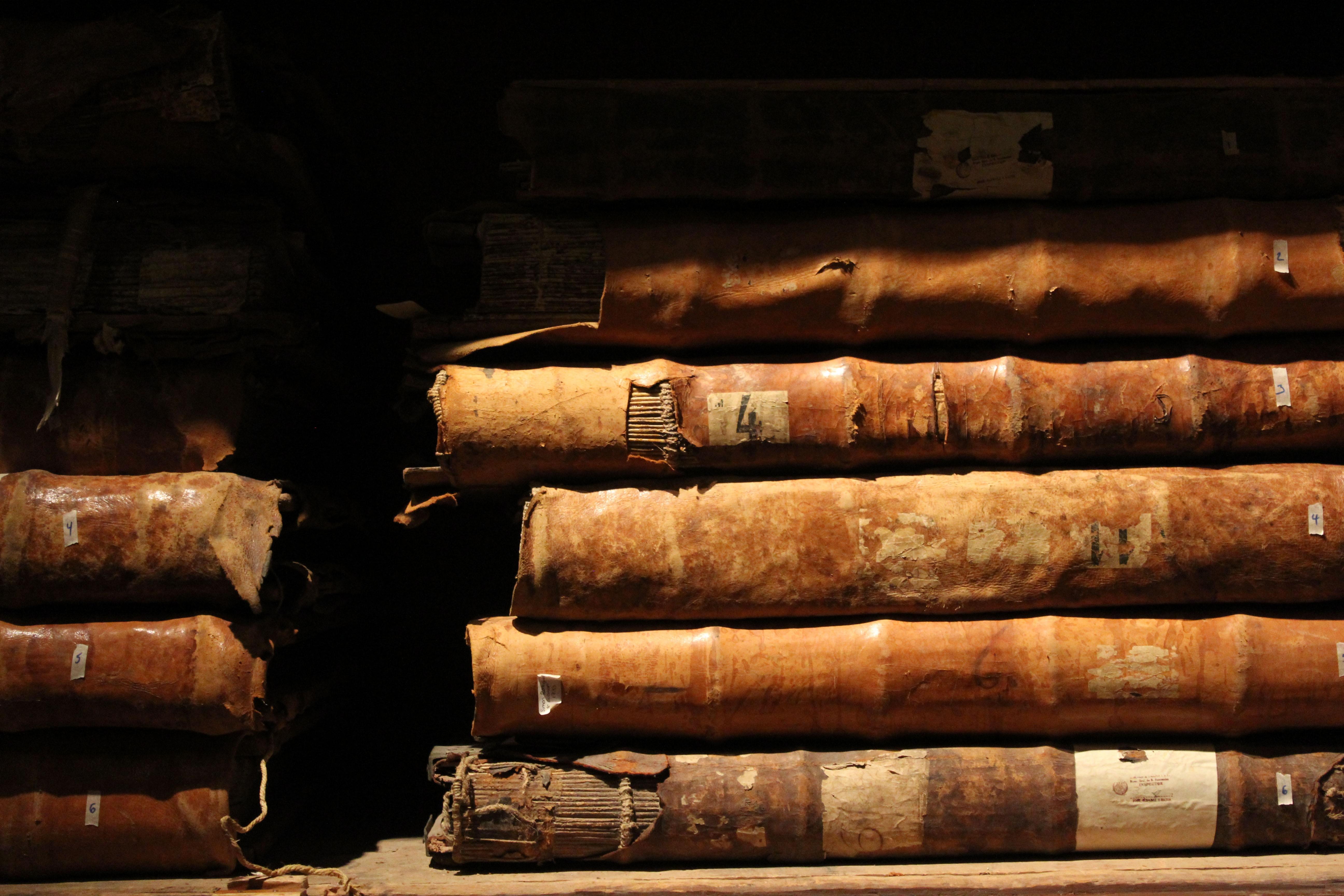 pile of old books