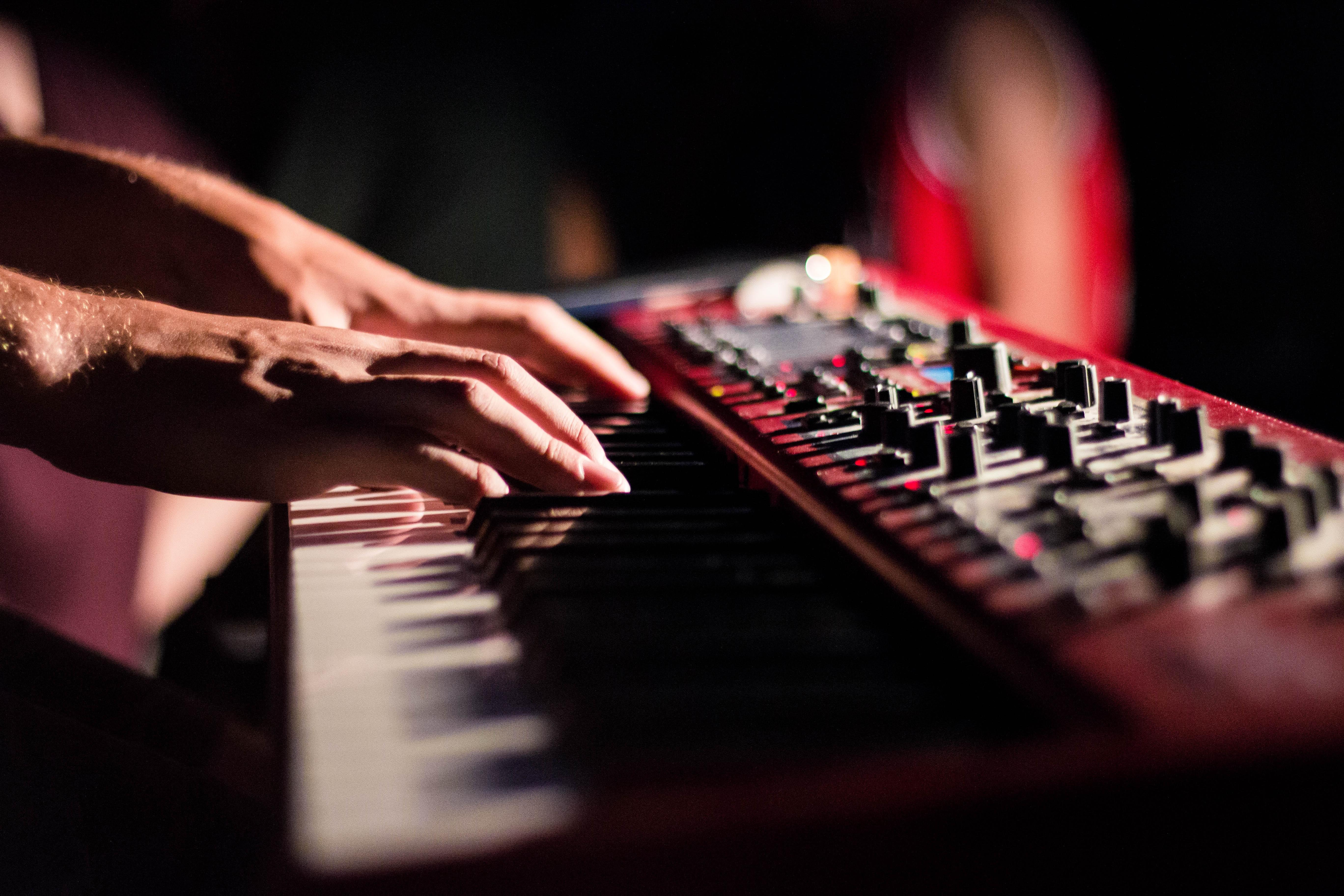 pianist playing electric piano