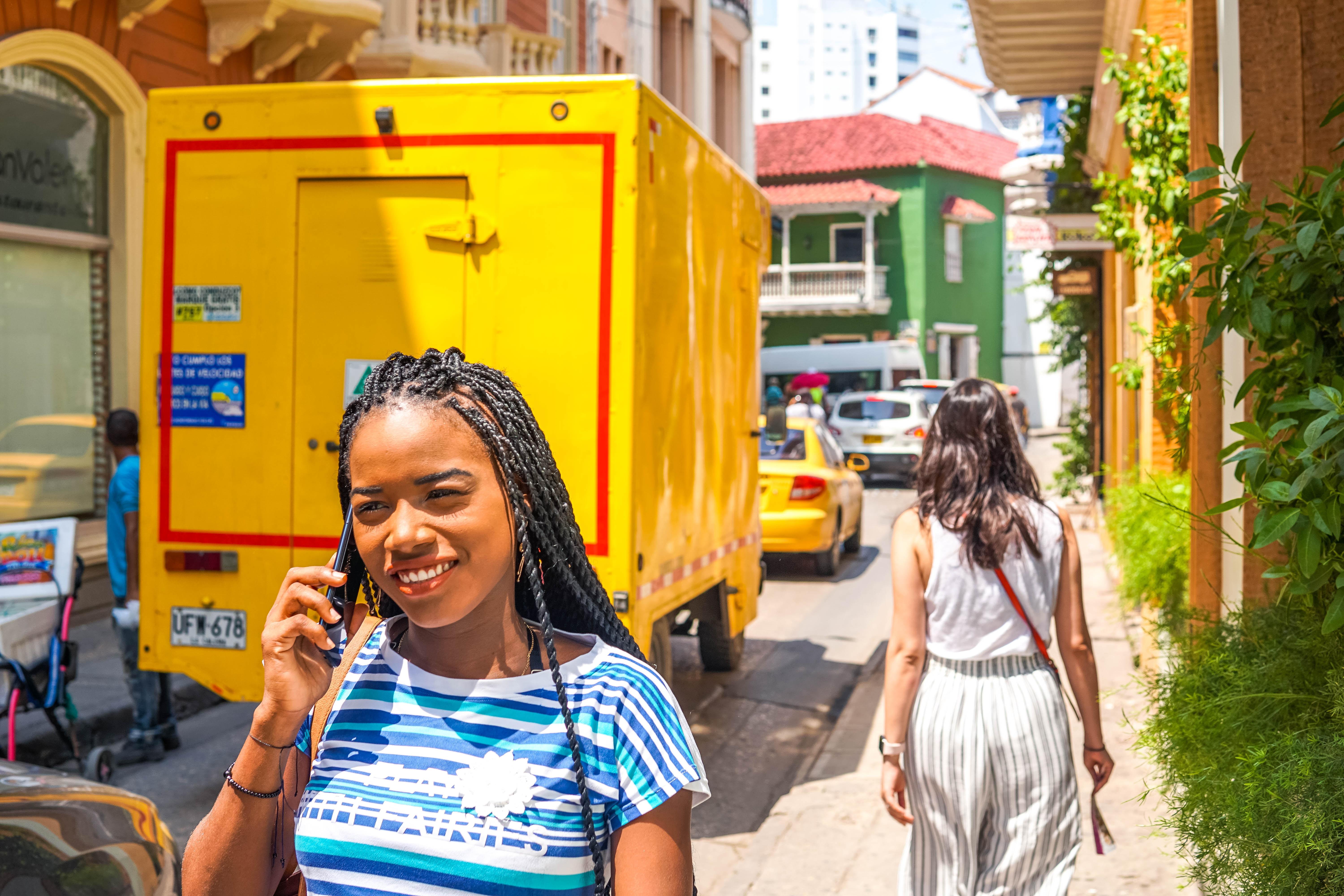 woman talking on mobile phone