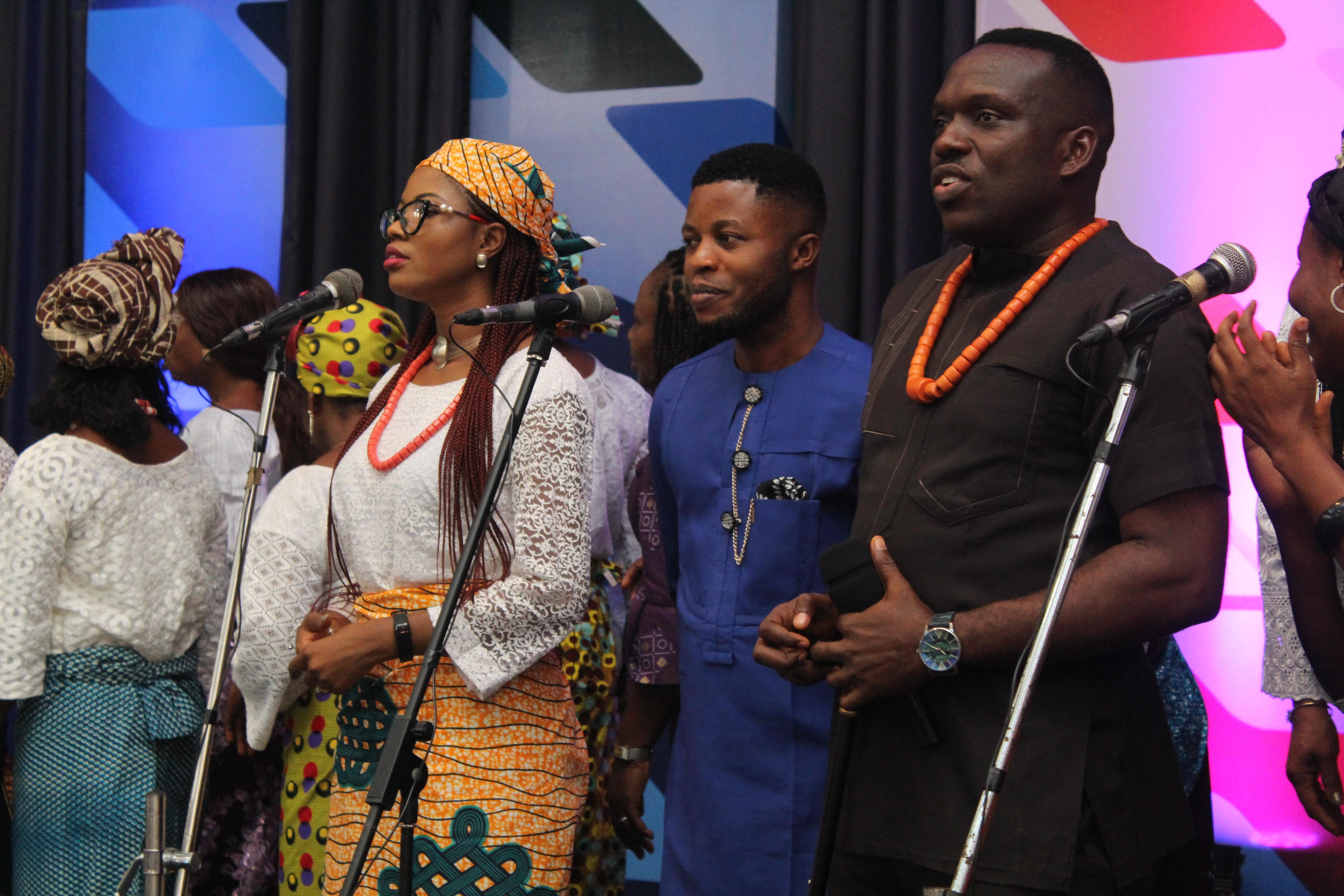 singing group on stage