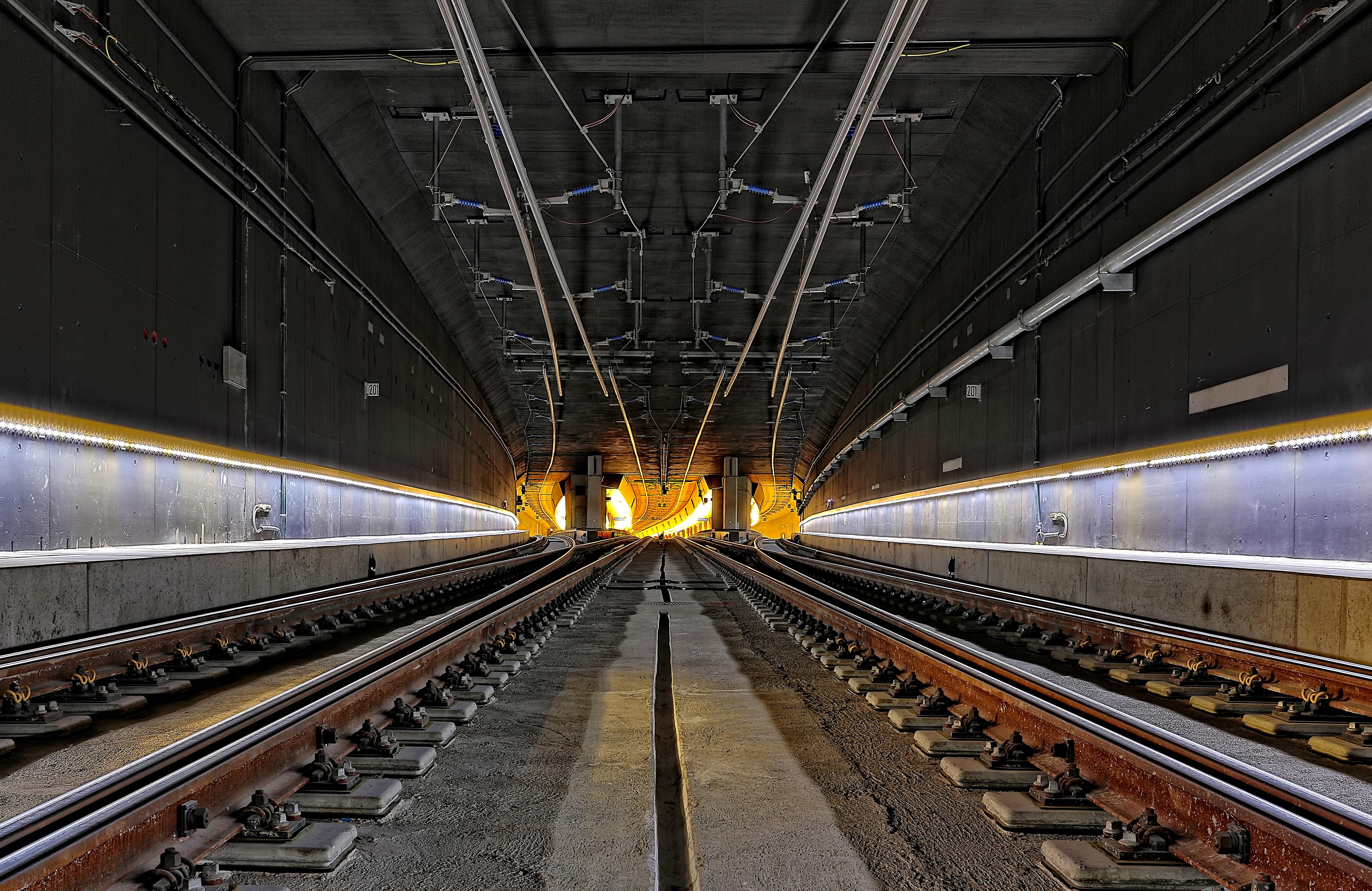 train tracks and empty station