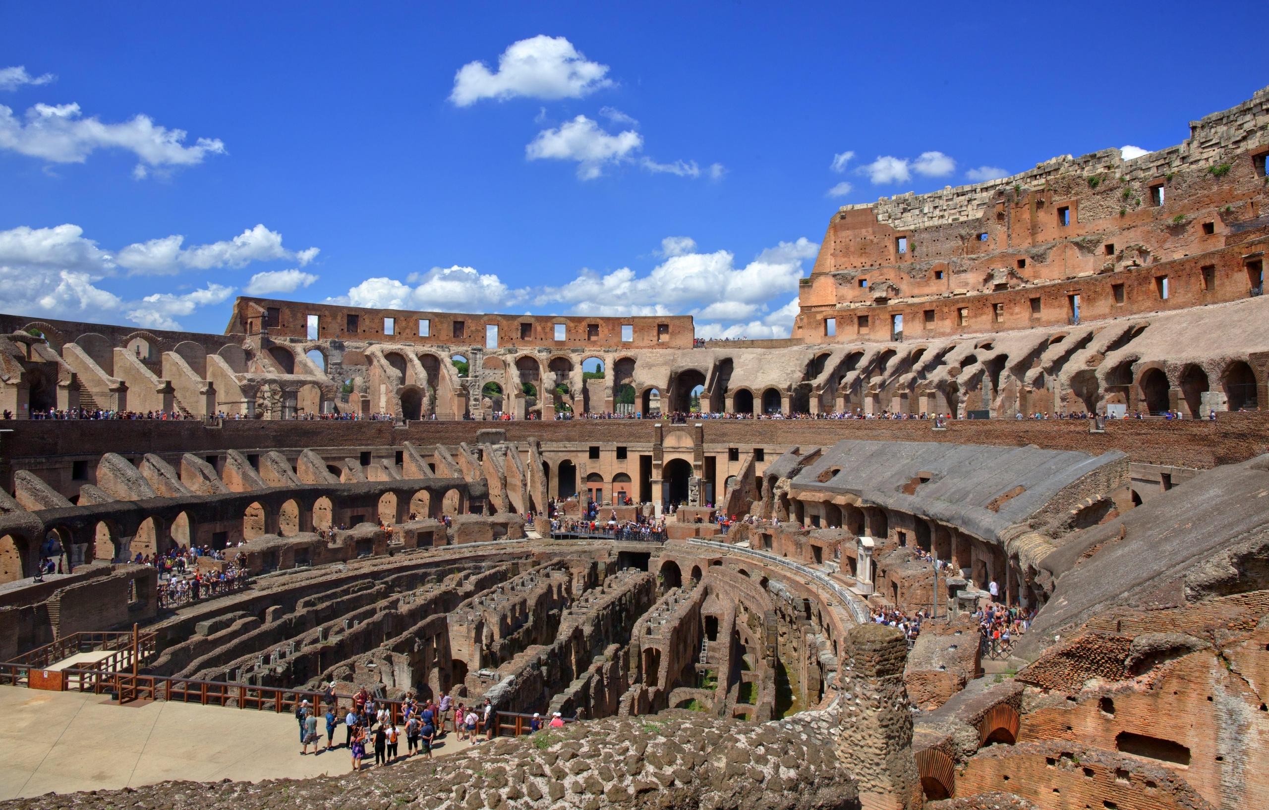 inside the Colosseum in rome