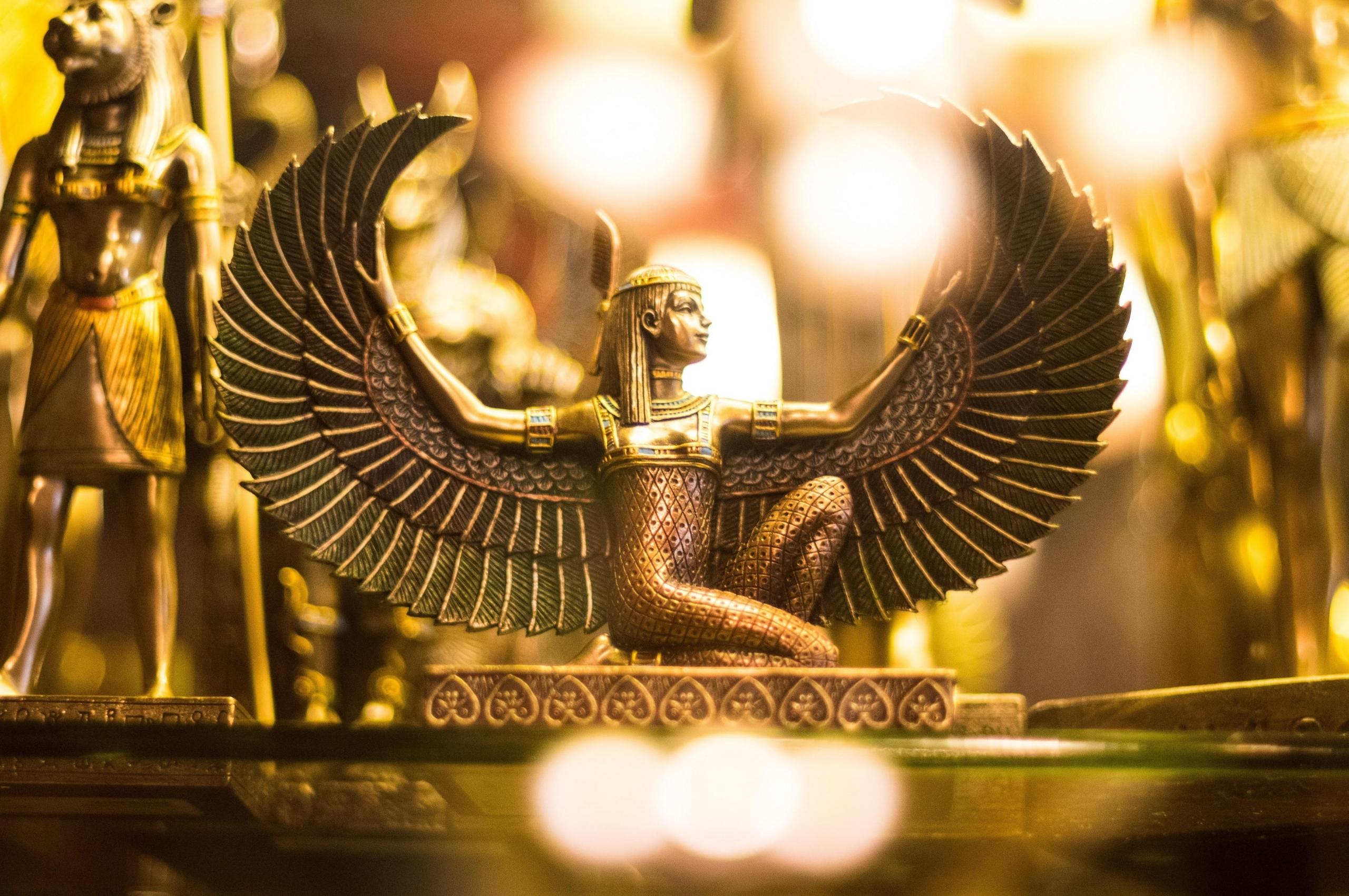 golden statuette of the goddess Isis