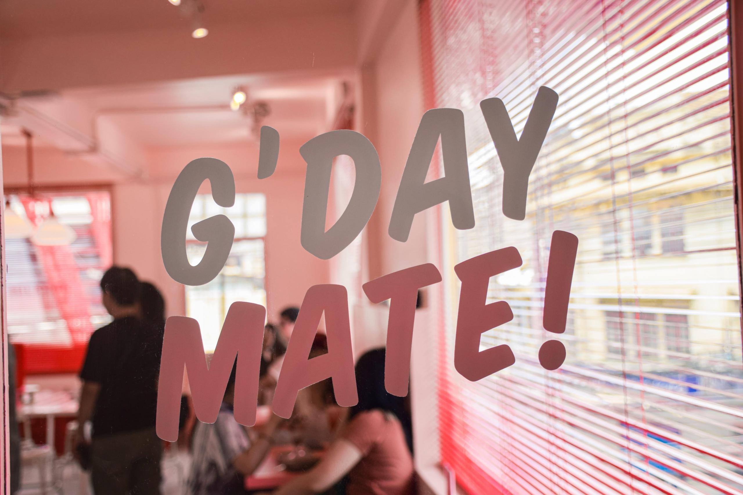 G'day Mate! Australian English signage