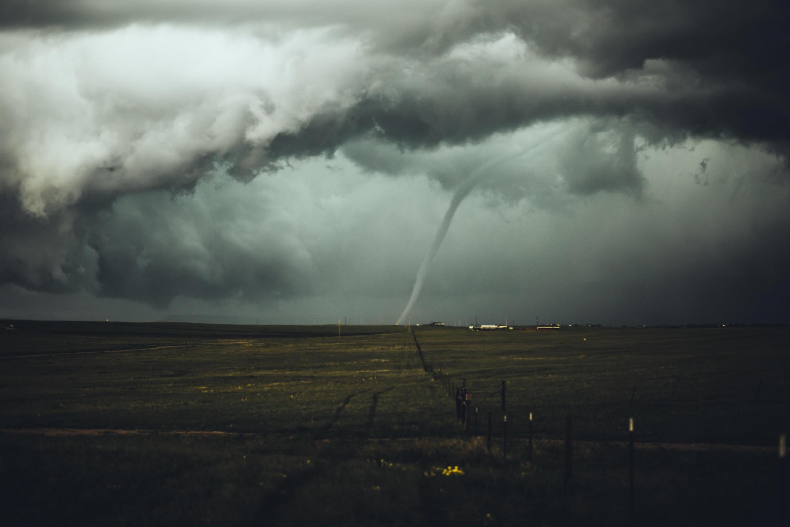tornado in field