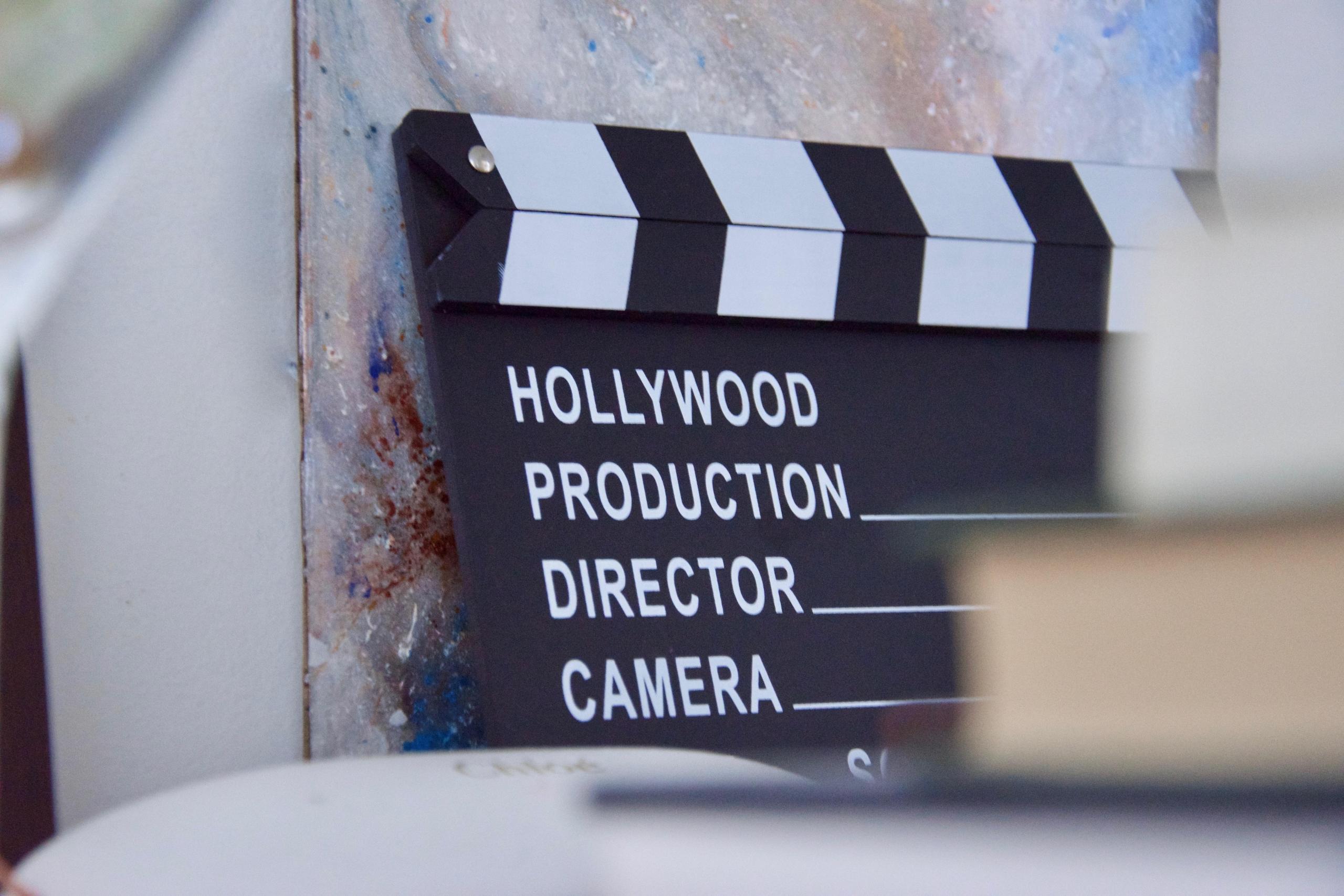 Black Hollywood clap board