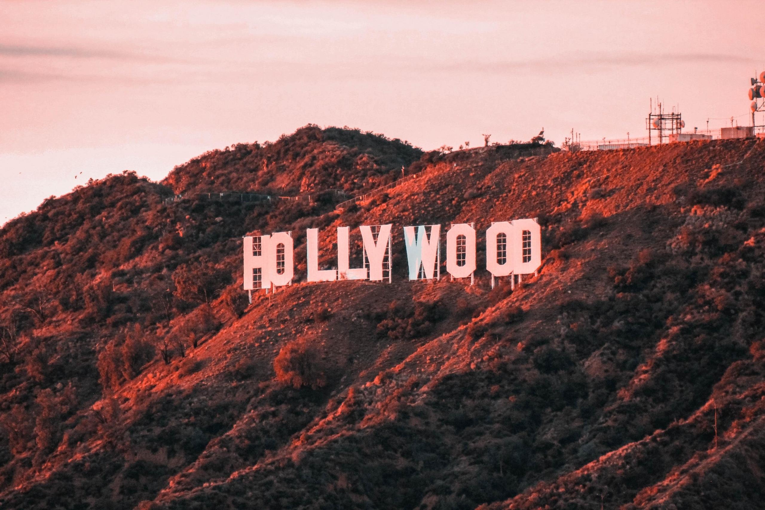 Hollywood sign at sunset