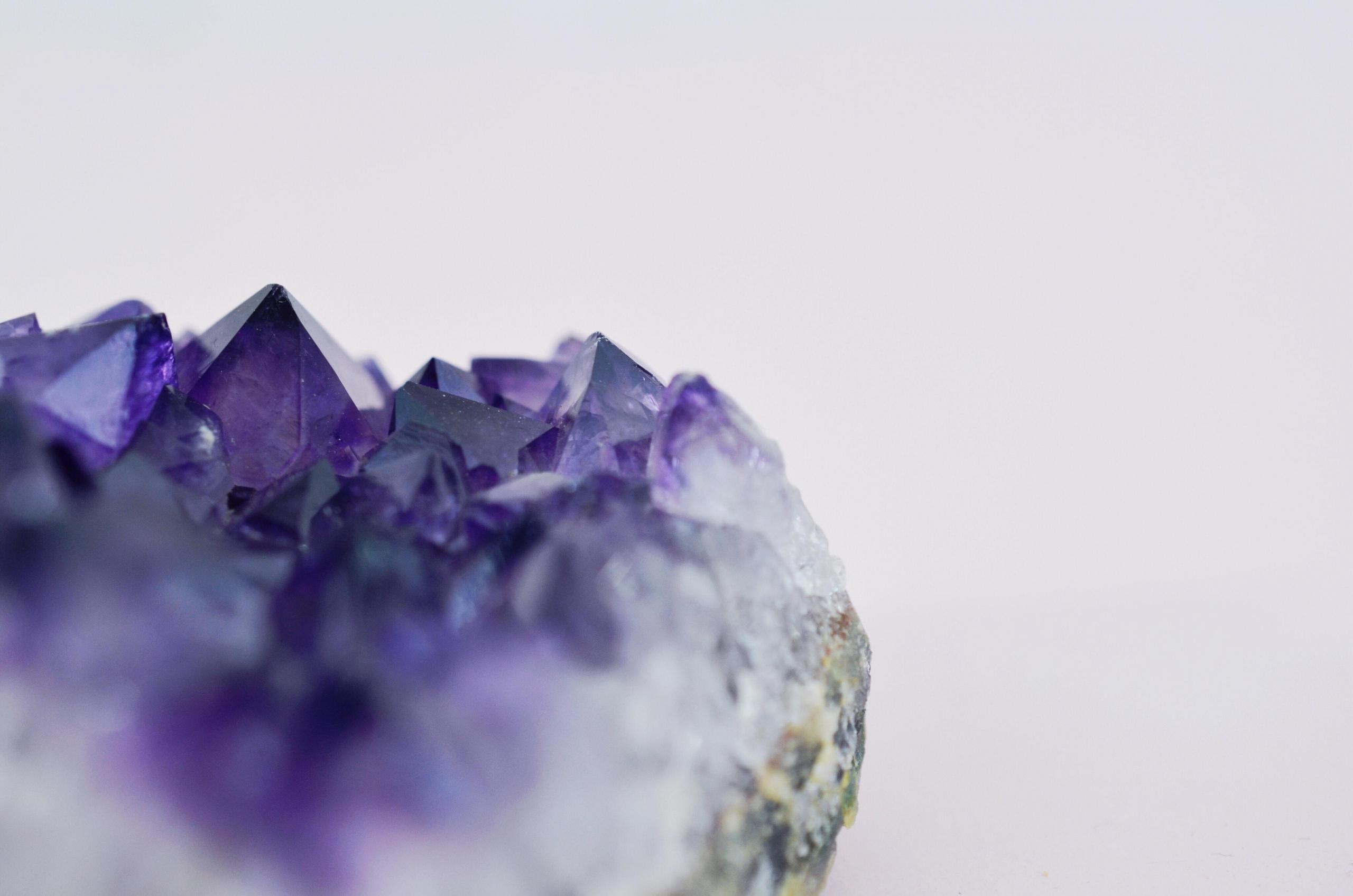 close up of purple crystal