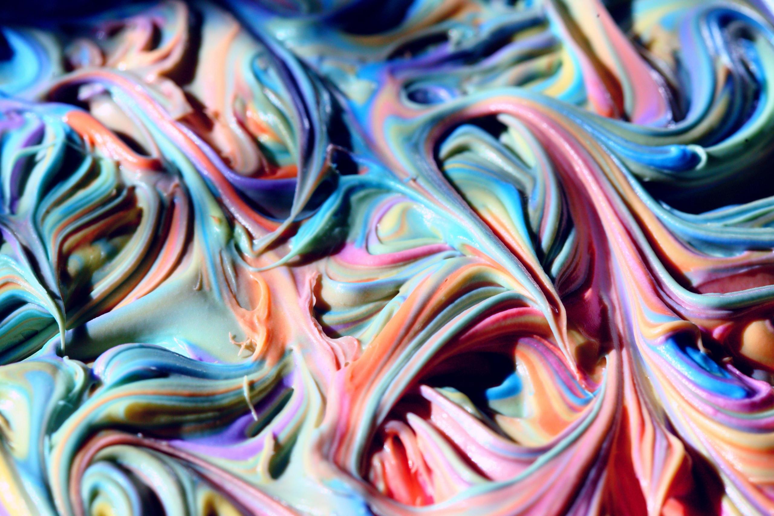 multicoloured slimy substance