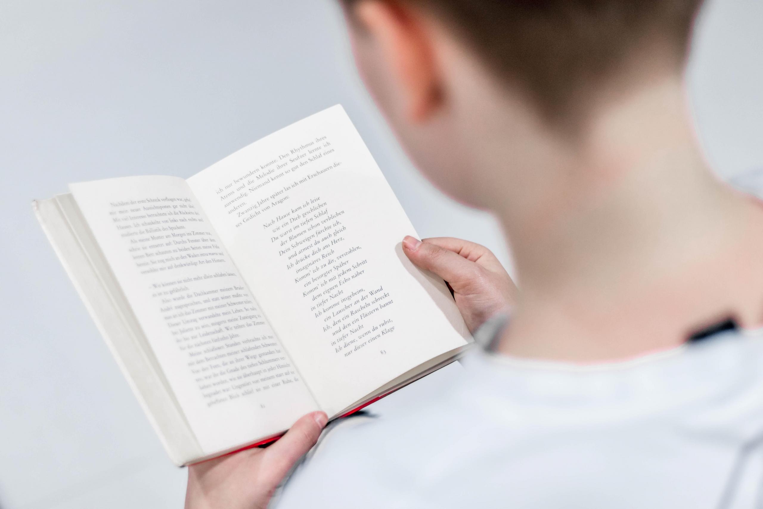 student reading novel