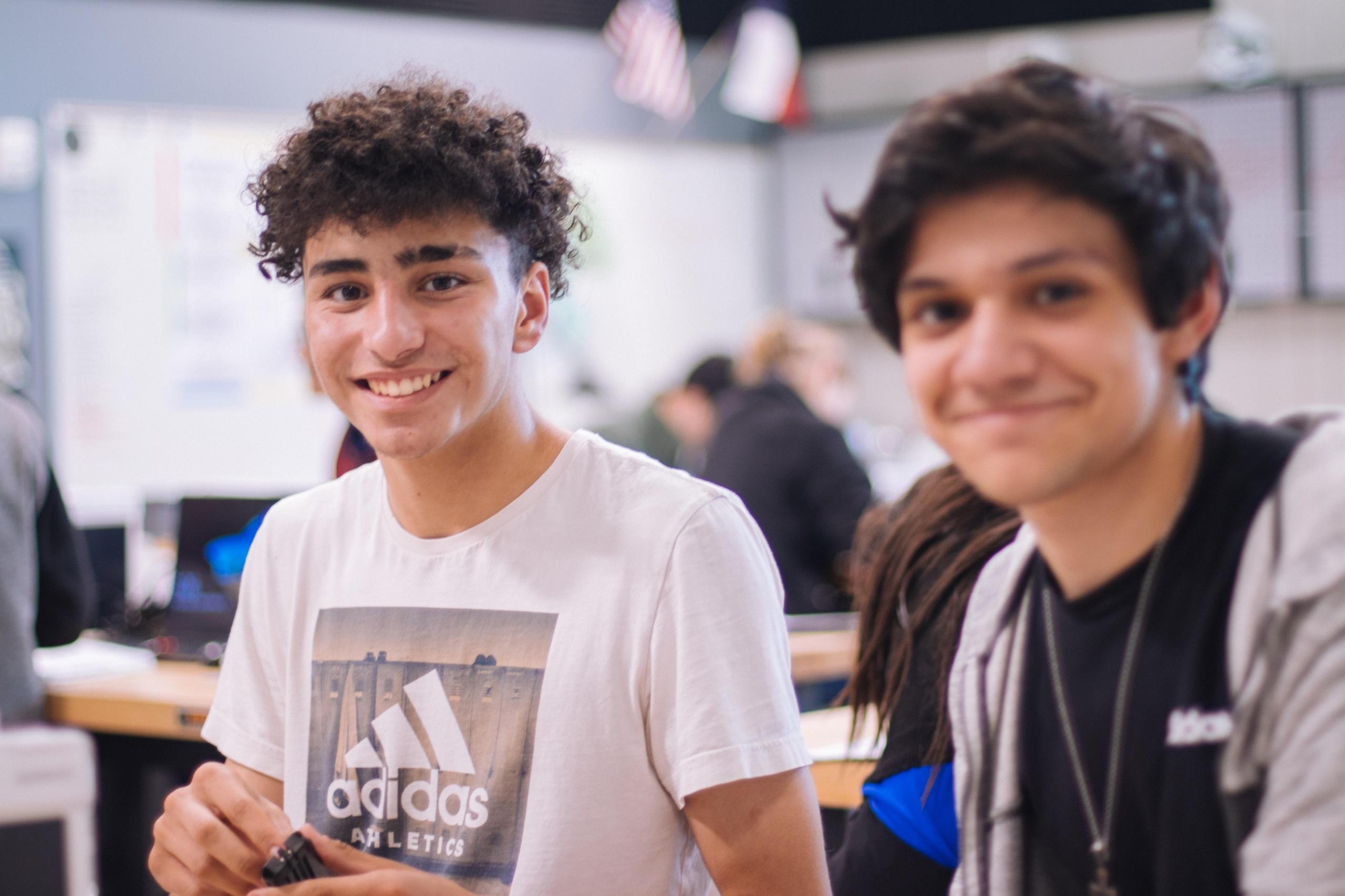two male students in classroom