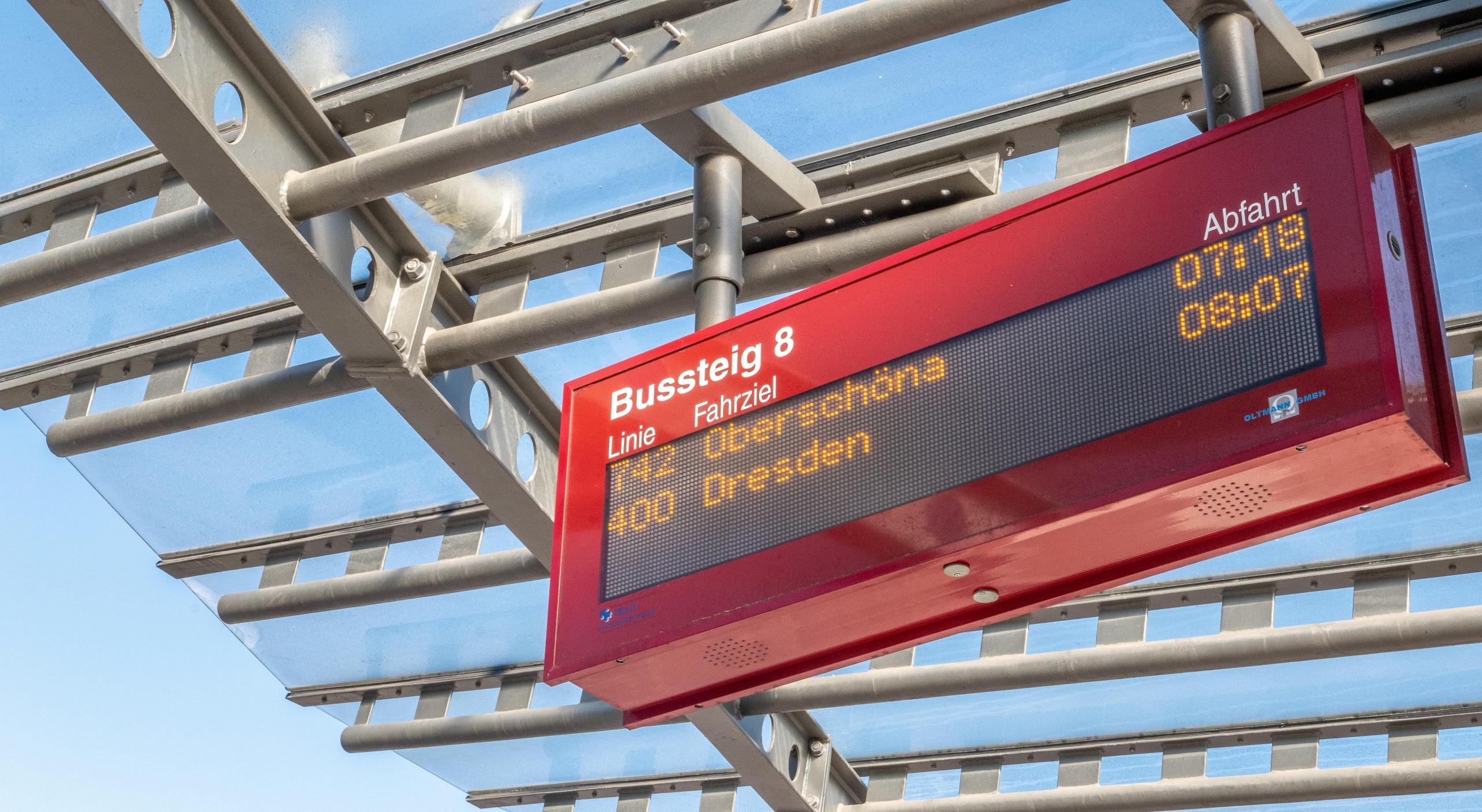 German sign at bus station