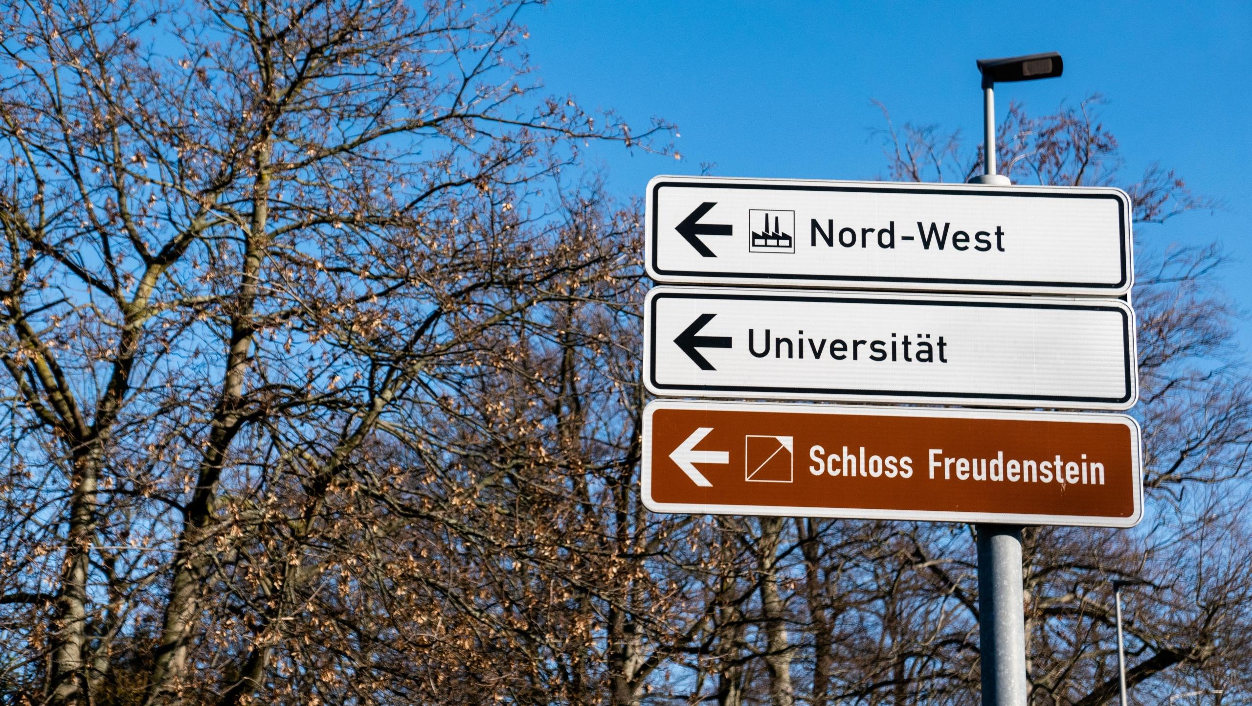 German street signs in Freiberg