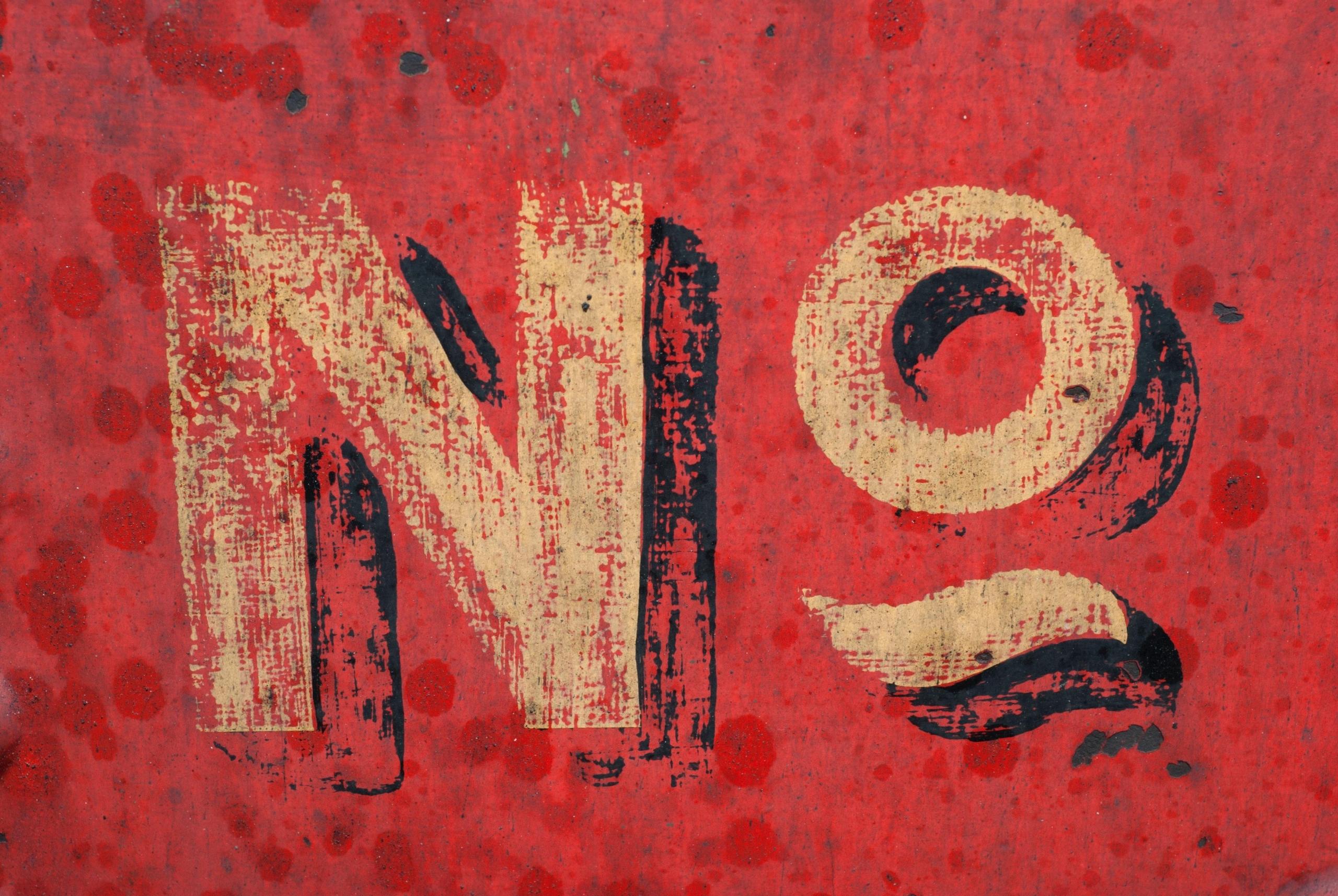 abbreviation for number on red background