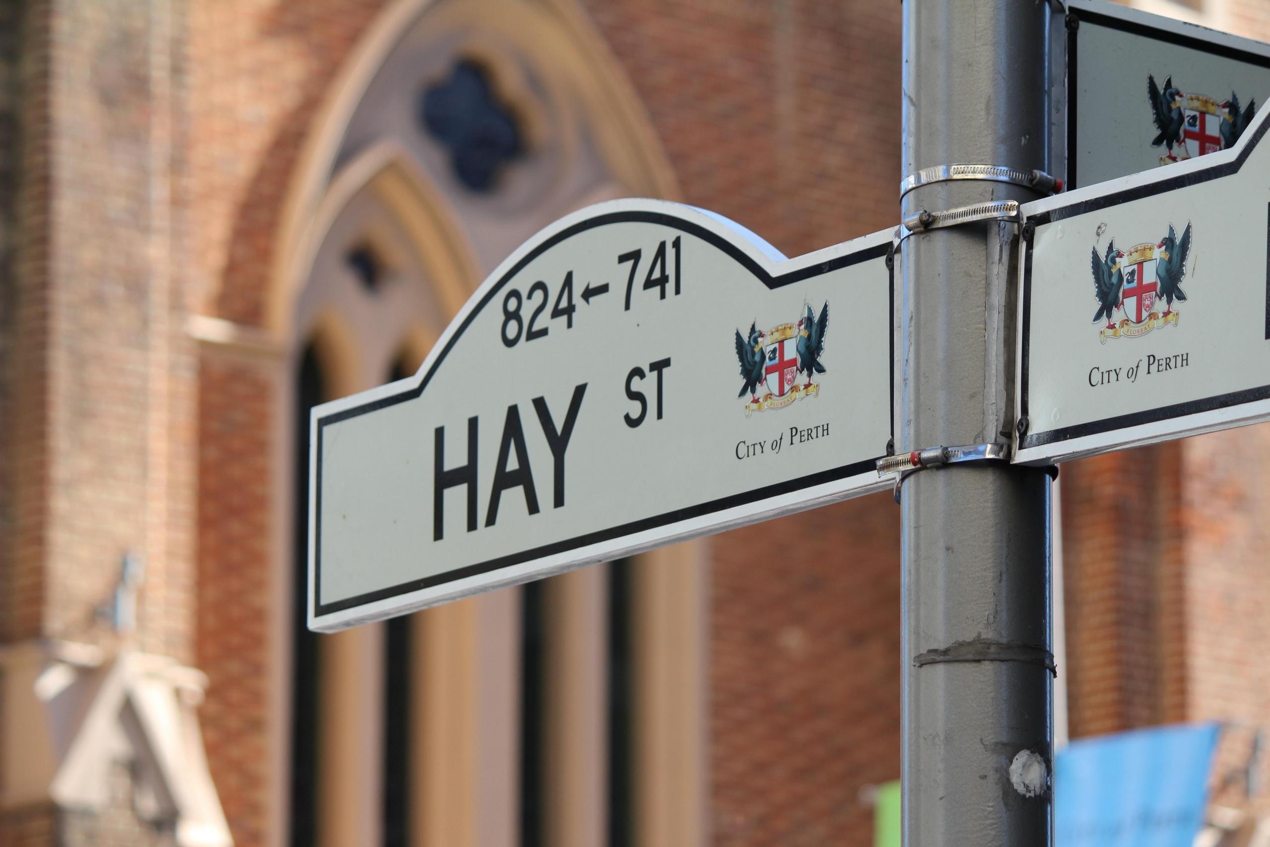 sign for Hay Street