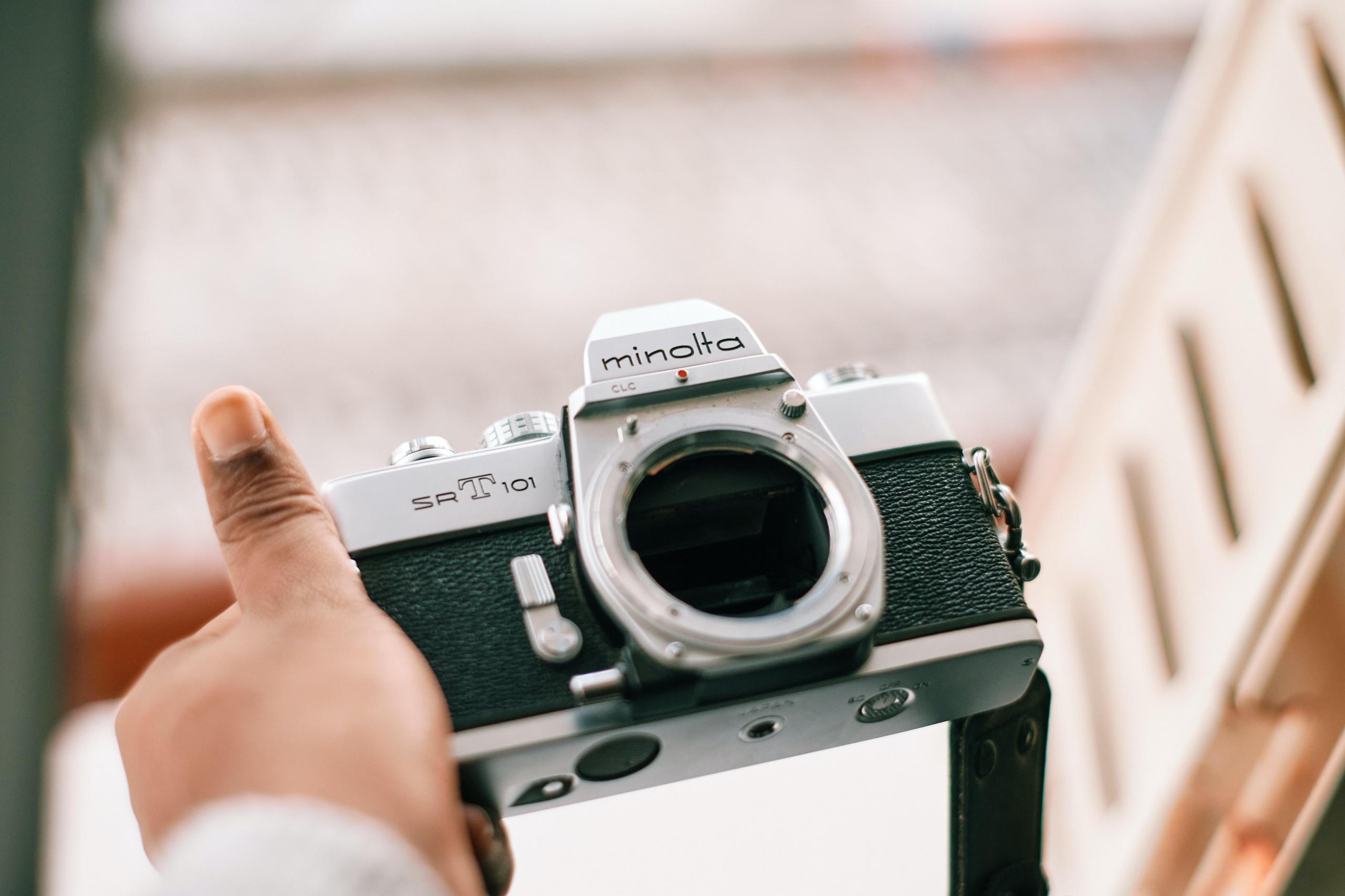 person holding camera