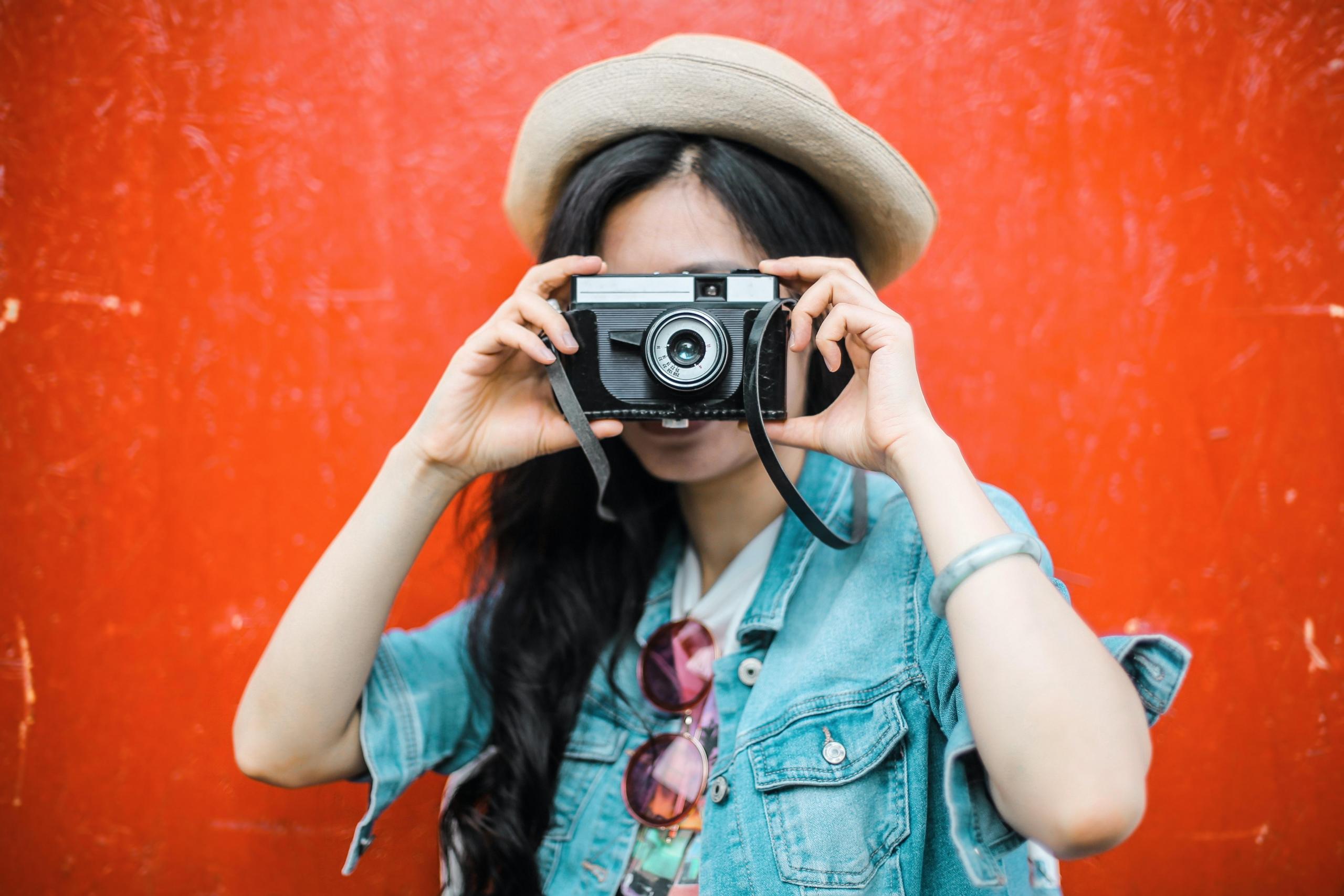 woman taking photo