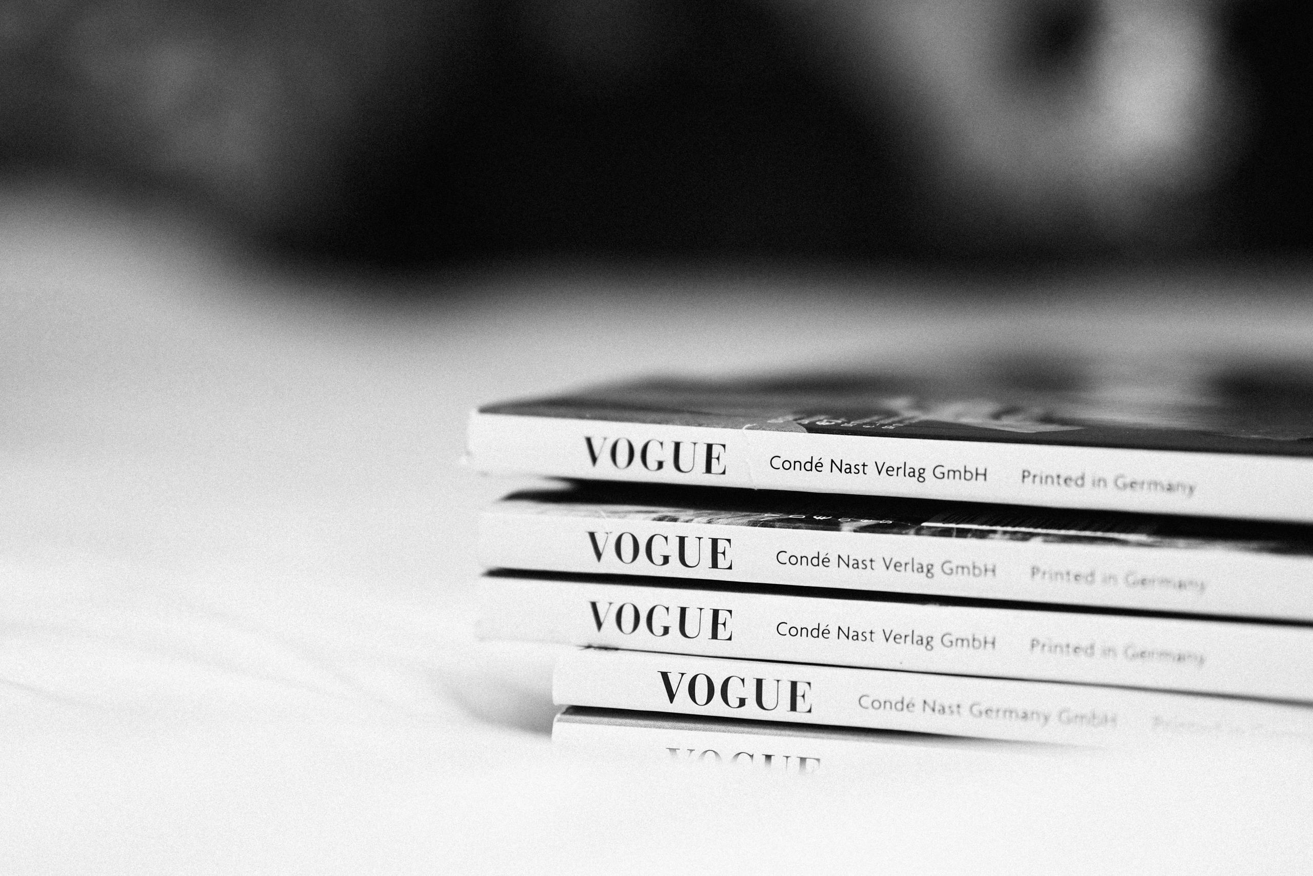 stack of German vogue magazines