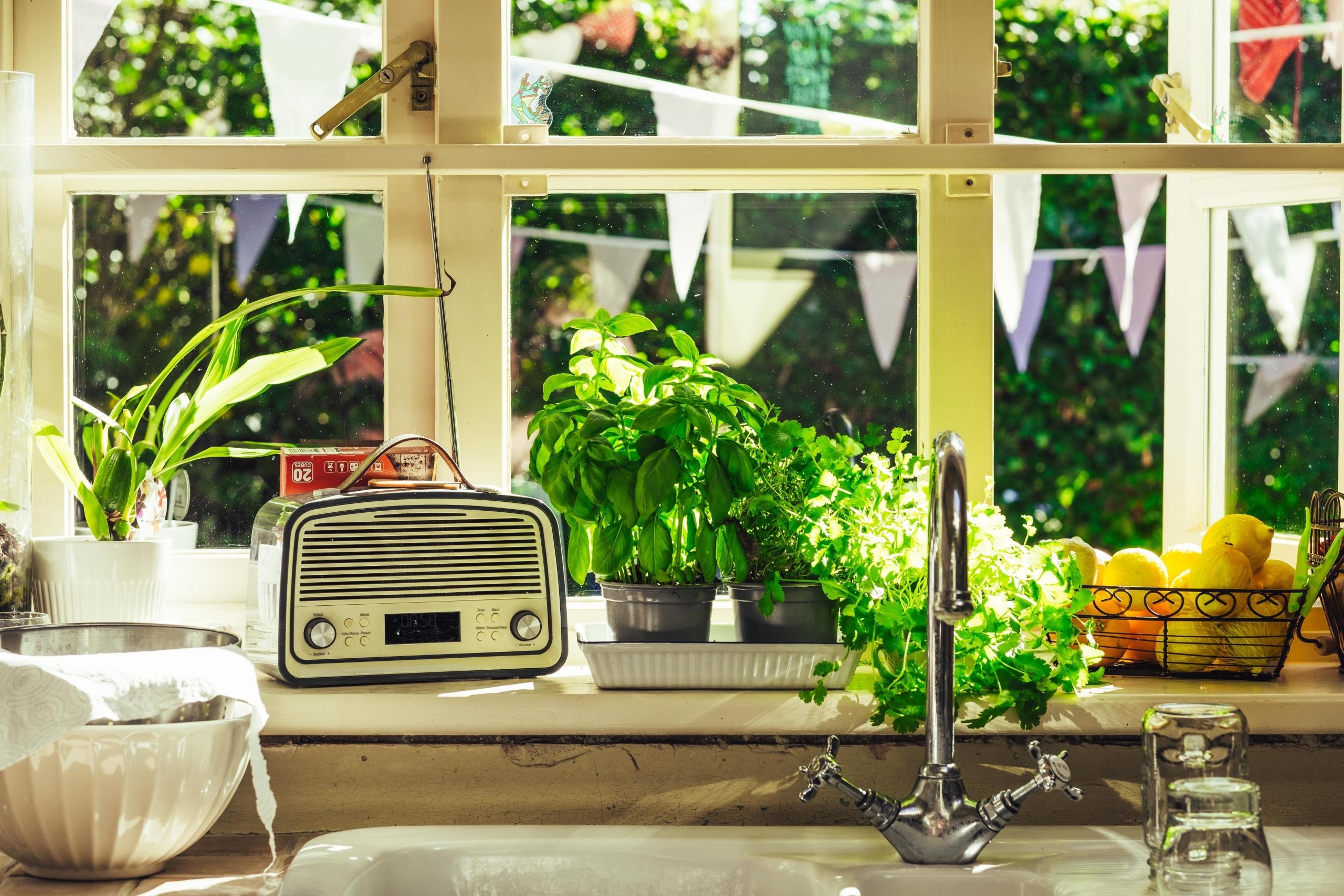 old radio in kitchen