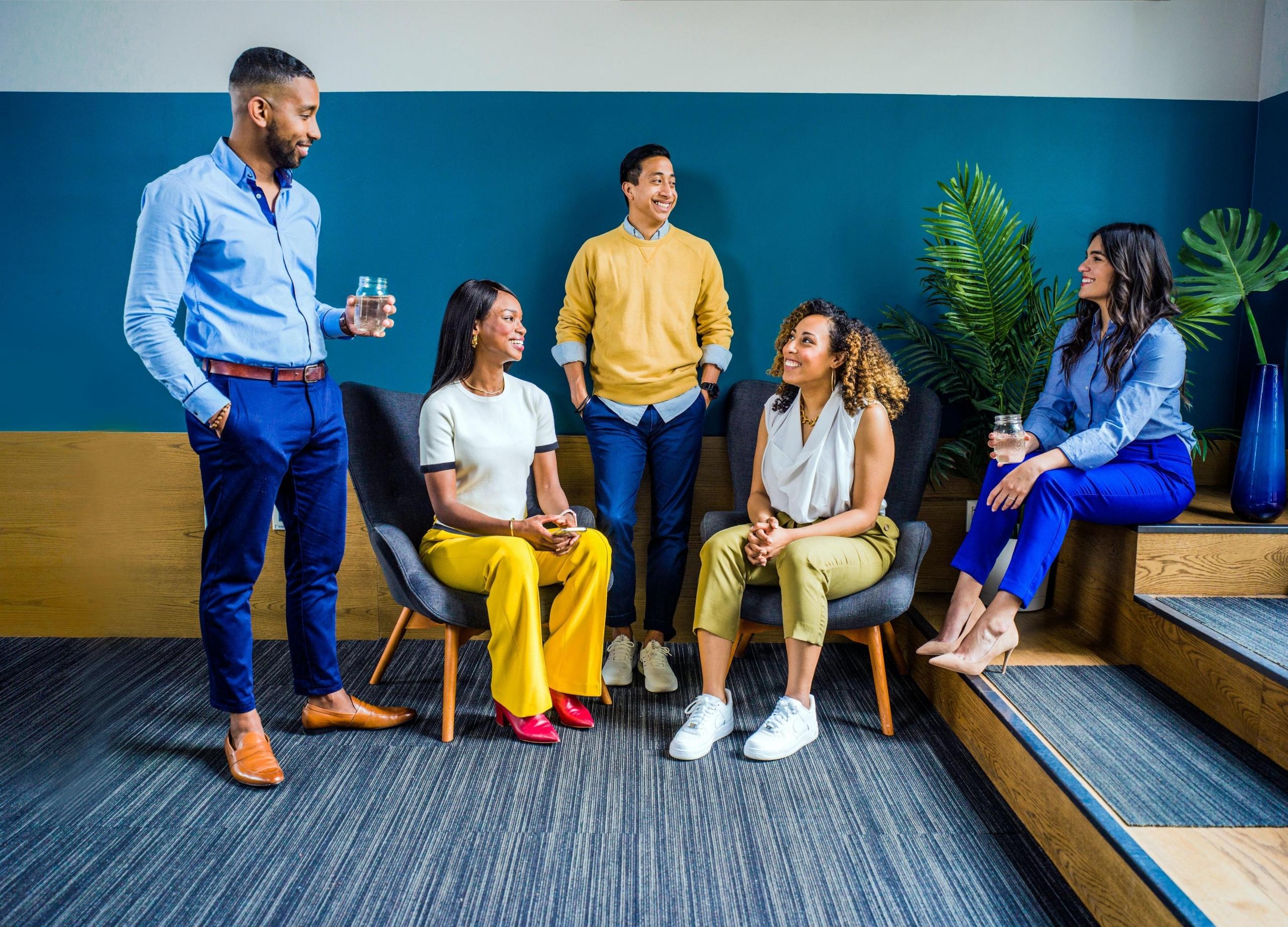 people chatting in a group