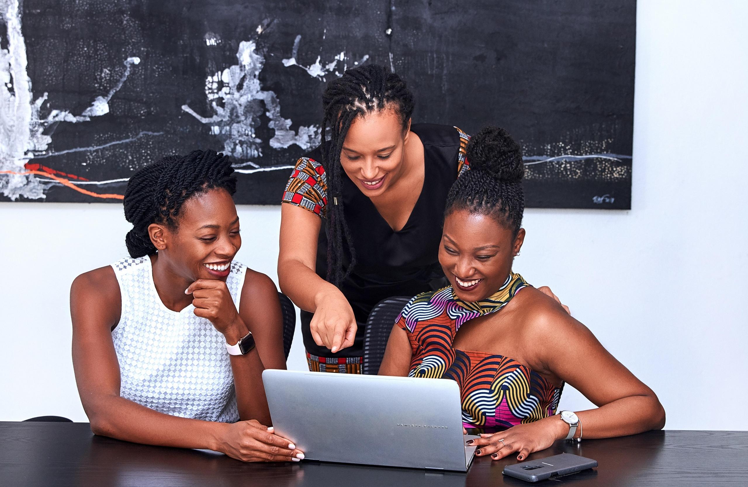 small team of women collaborating