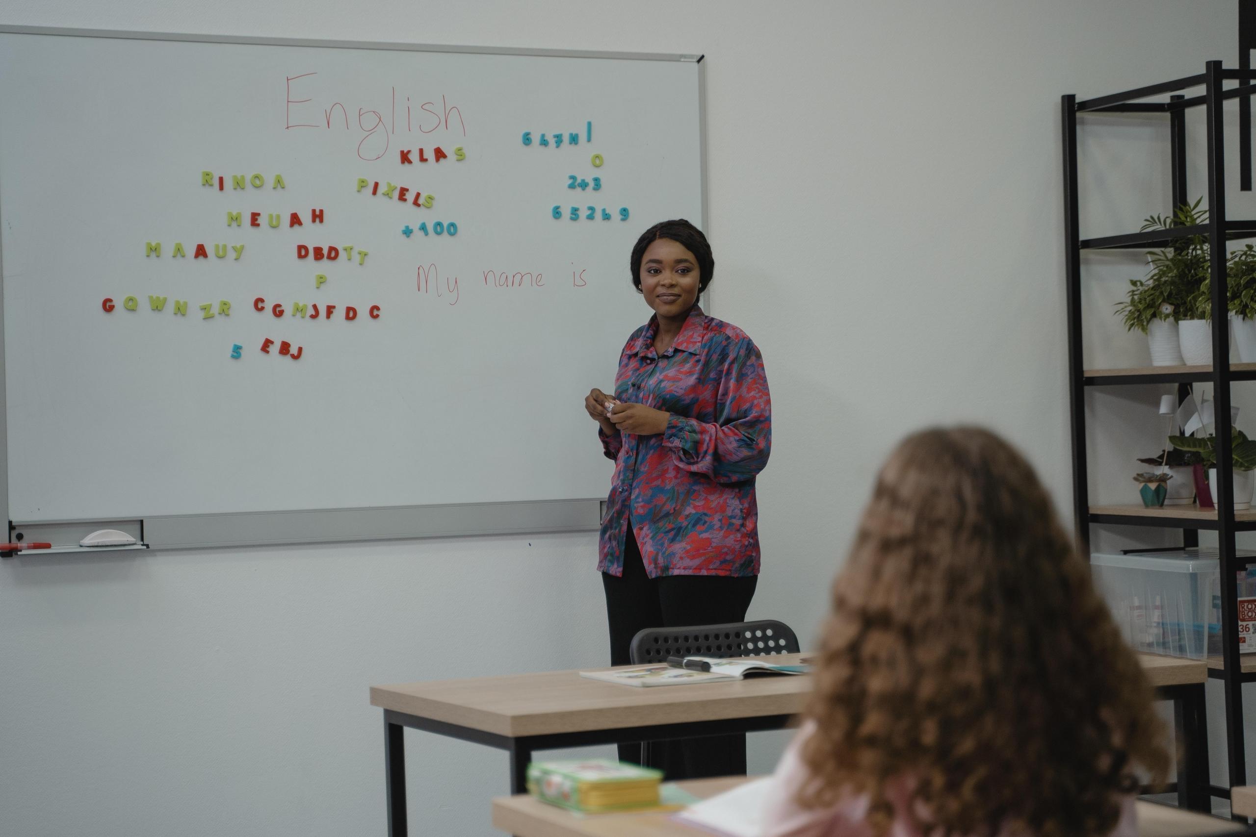 English teacher in class