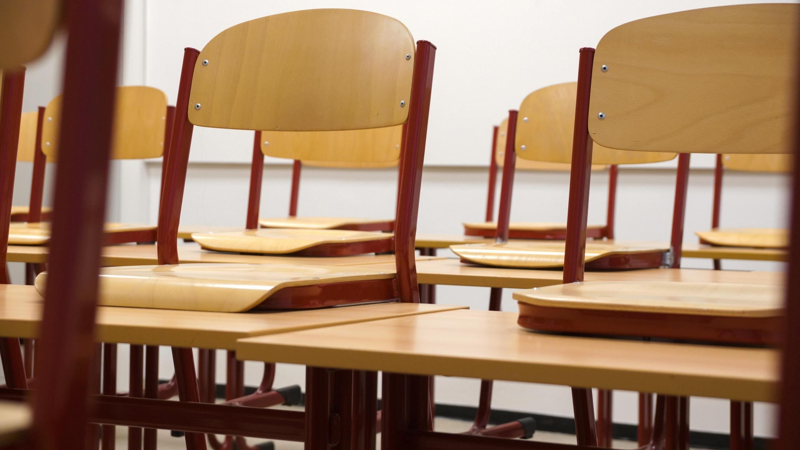chairs in rows in classroom