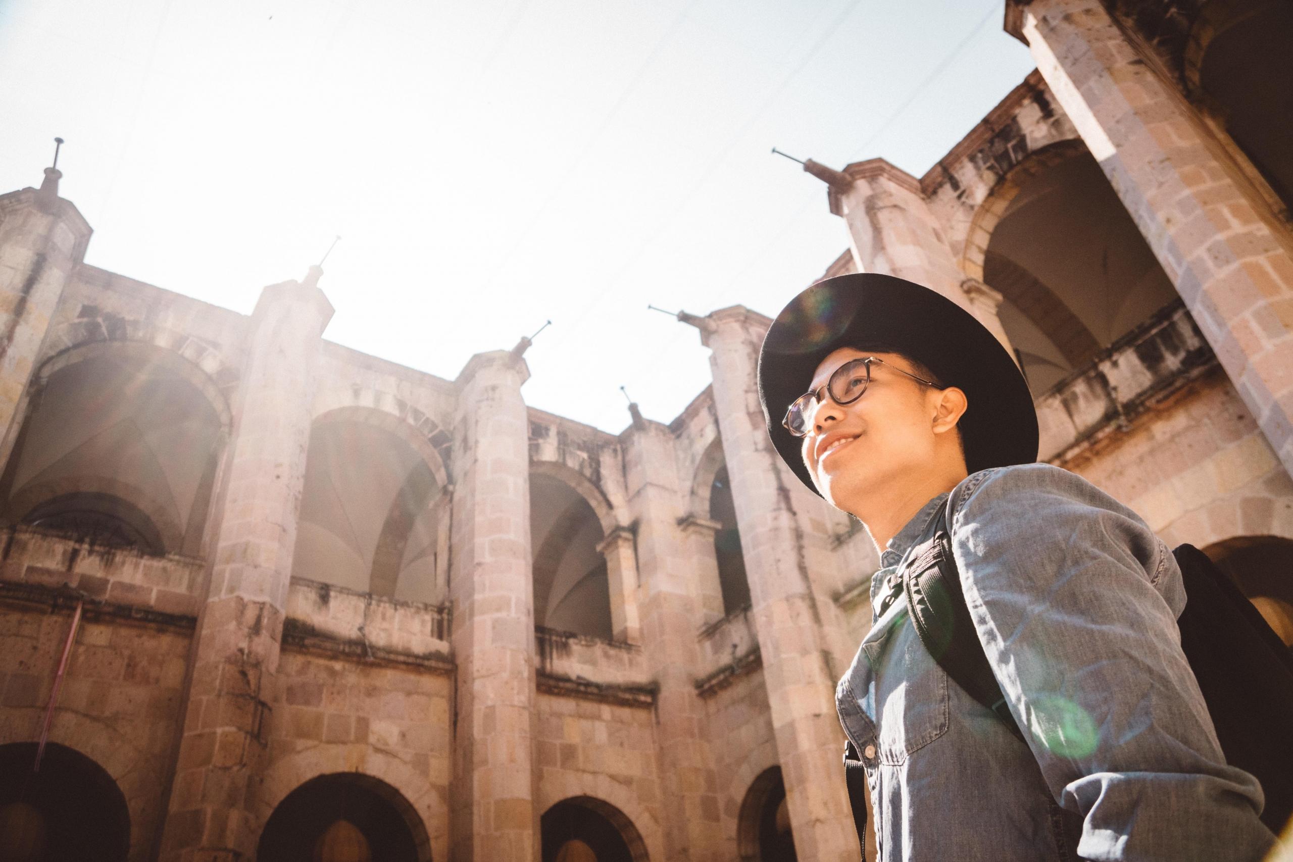 man travelling in spain